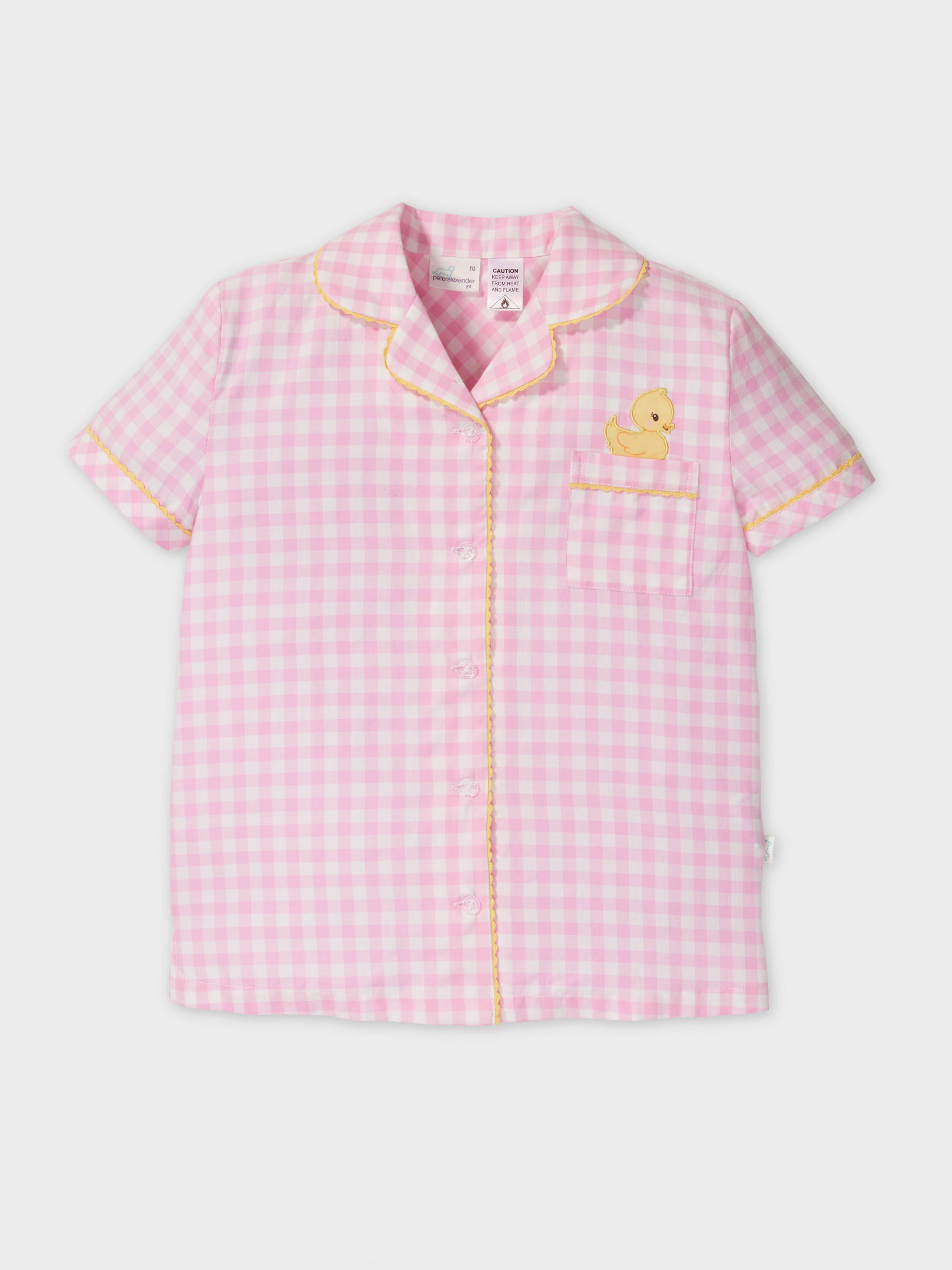 Image for Girls Pink Gingham Pj Set from Peter Alexander