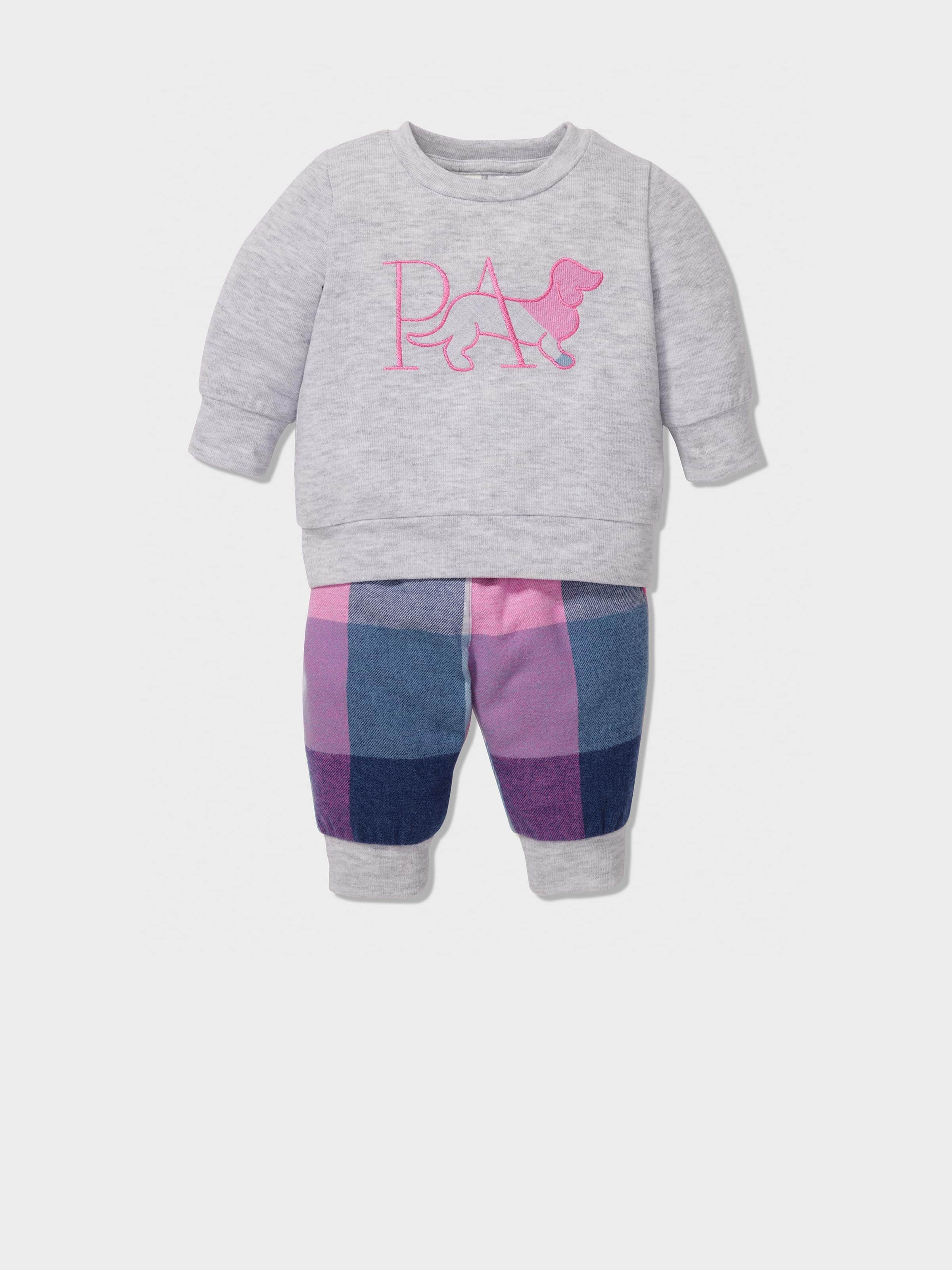 Image for Baby Pink Buffalo Check Long Pj Set from Peter Alexander