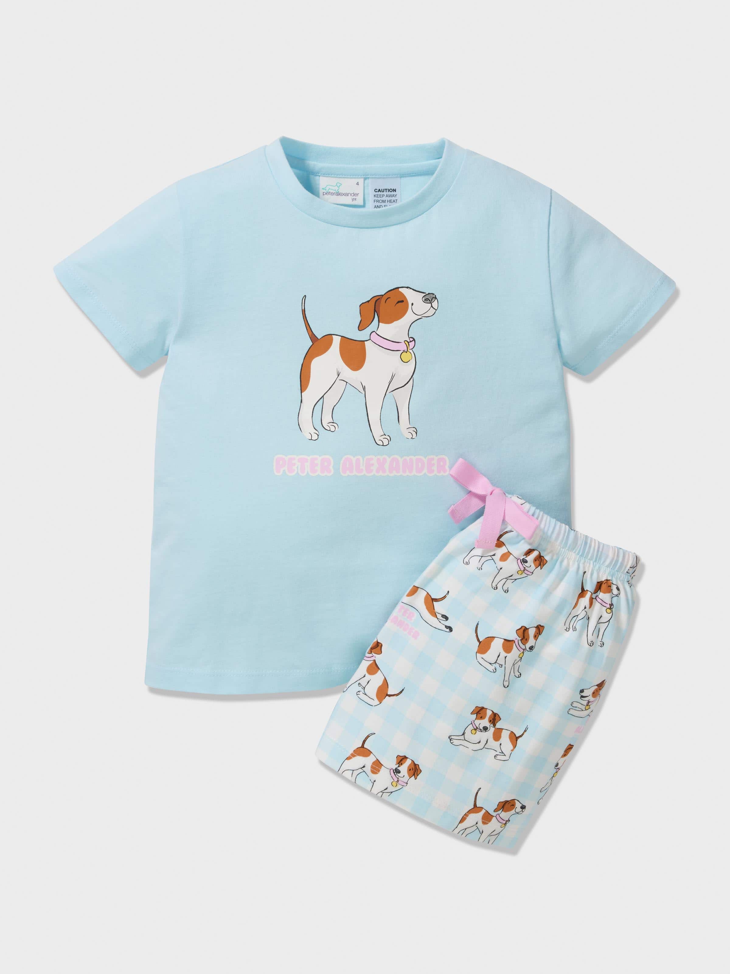 Image for Girls Jack Russel Check Pj Set from Peter Alexander