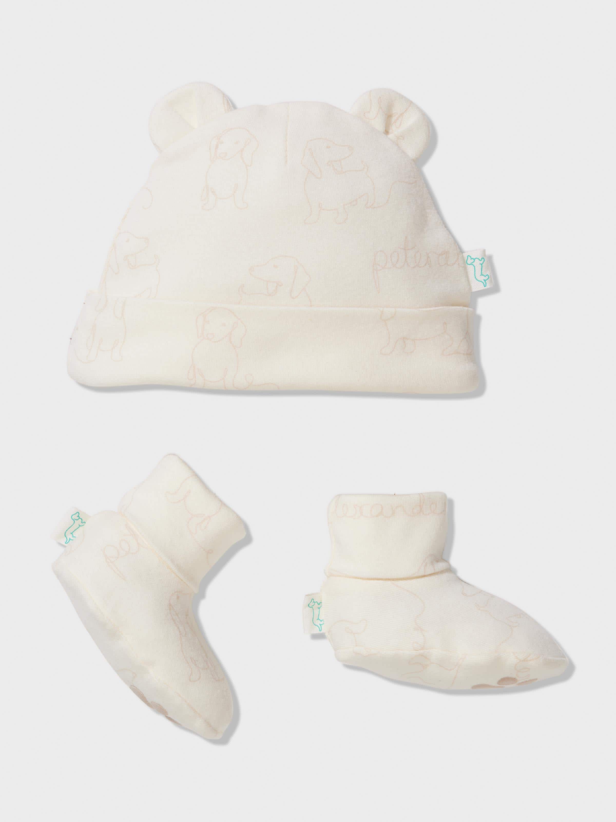 Image for Baby Organic Penny Beanie &amp; Booties Set from Peter Alexander