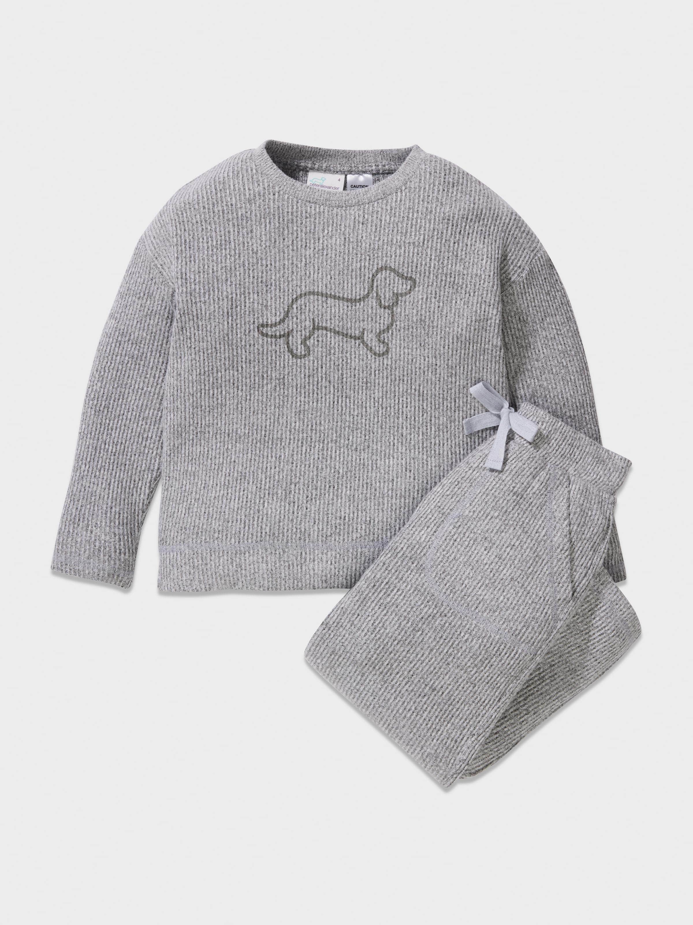 Image for Girls Grey Rib Knit Pj Set from Peter Alexander