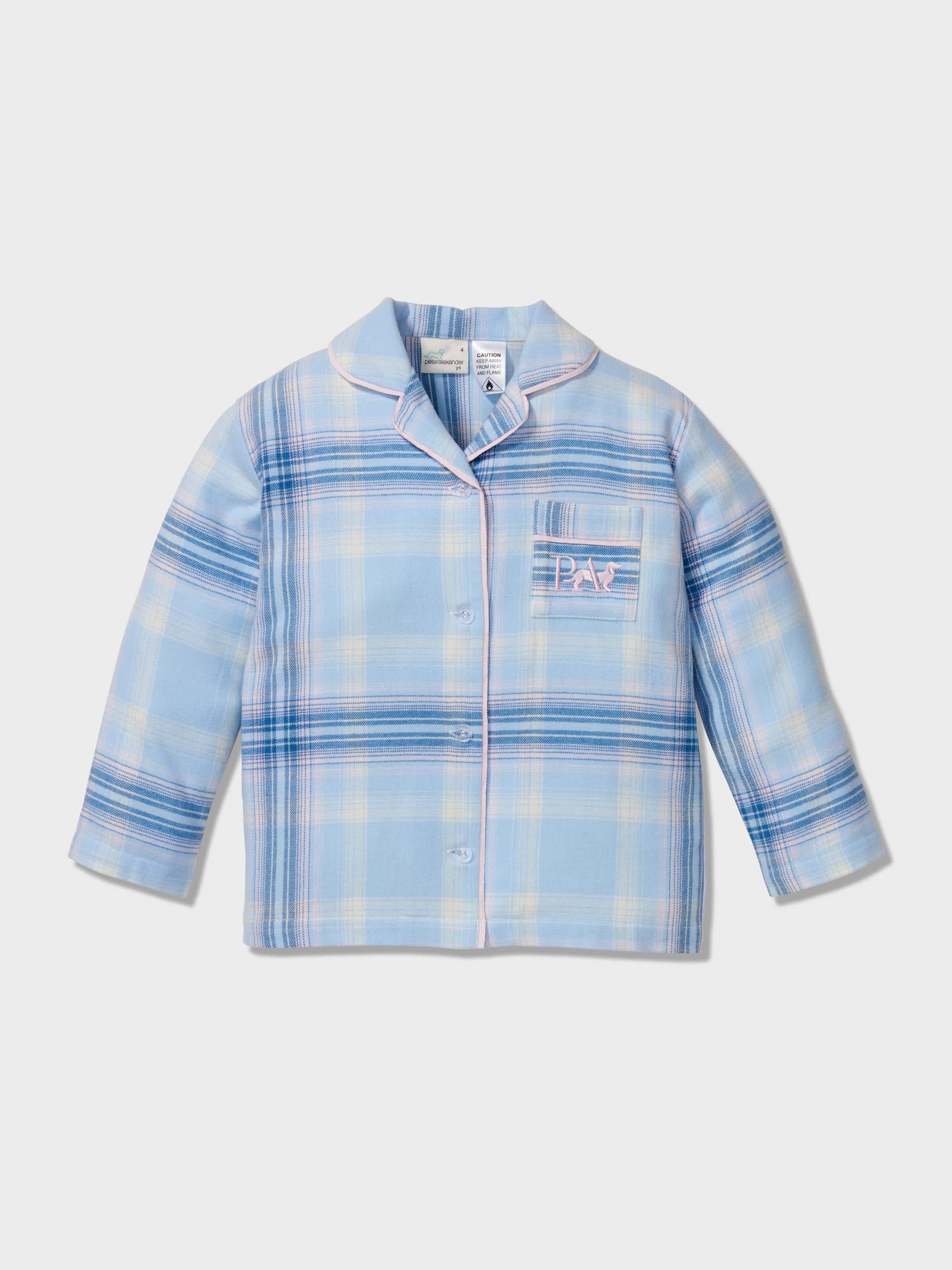 Image for Jnr Girls Blue Check Classic Long Pj Set from Peter Alexander