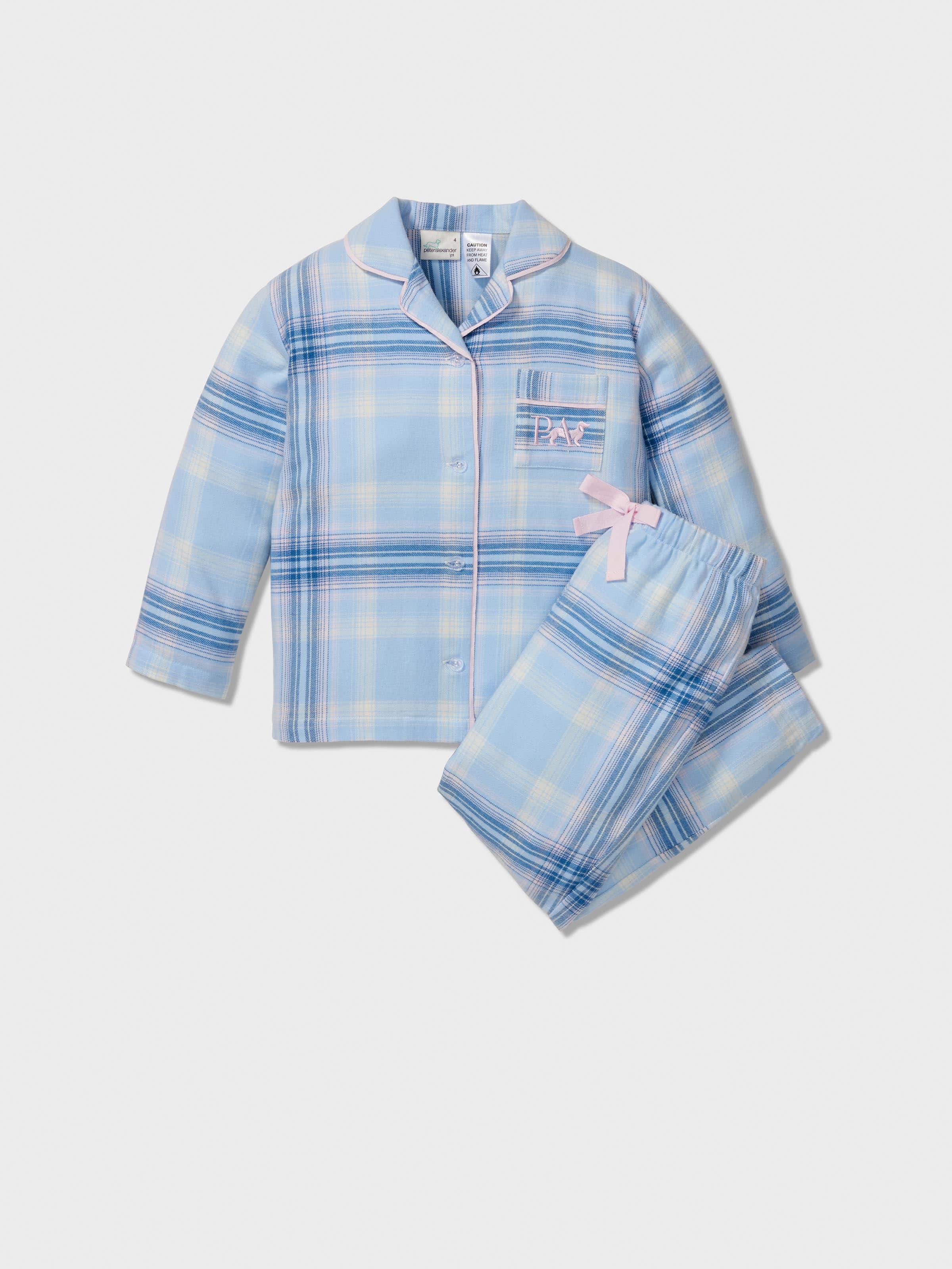 Image for Jnr Girls Blue Check Classic Long Pj Set from Peter Alexander