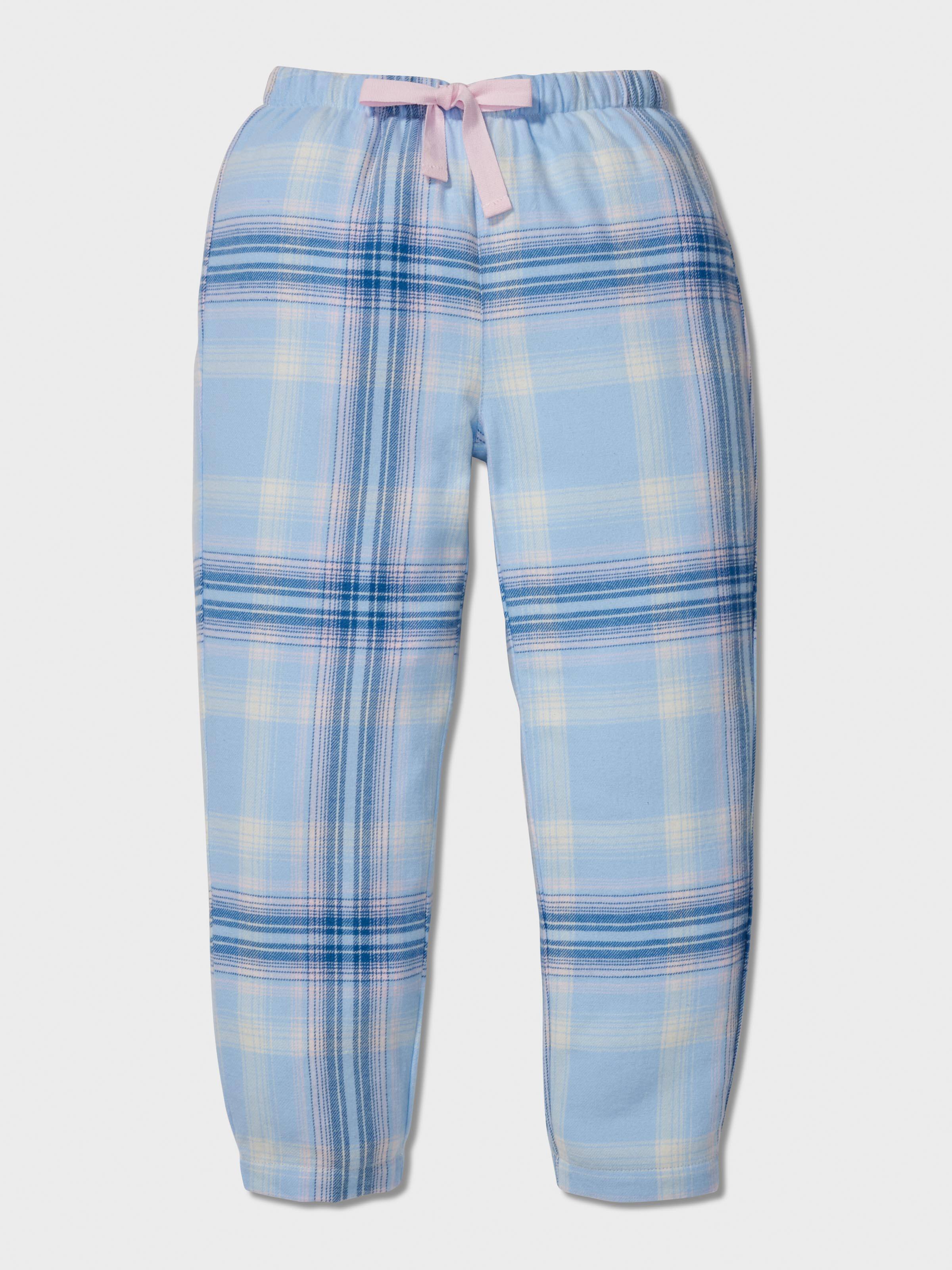 Image for Girls Blue Check Classic Long Pj Set from Peter Alexander