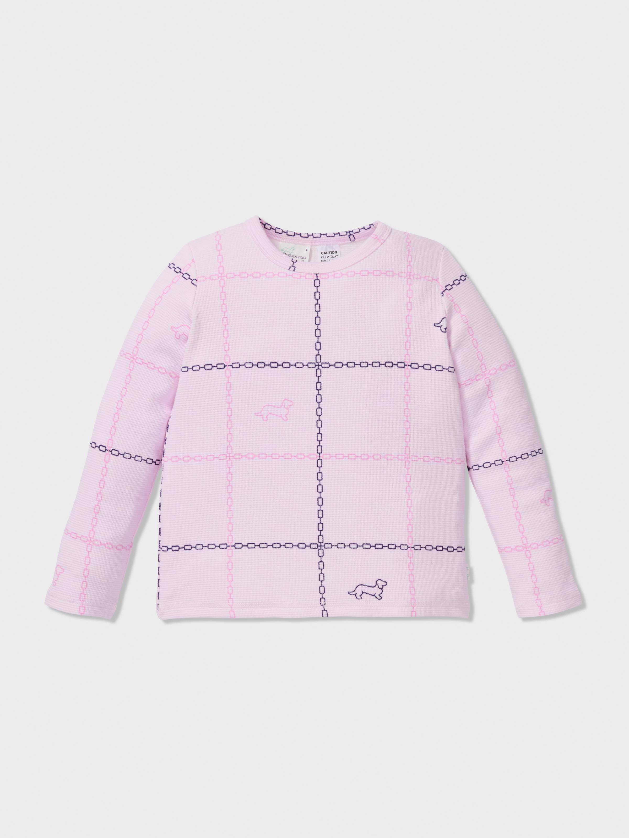 Image for Jnr Girls Windowpane Check Waffle Long Pj Set from Peter Alexander