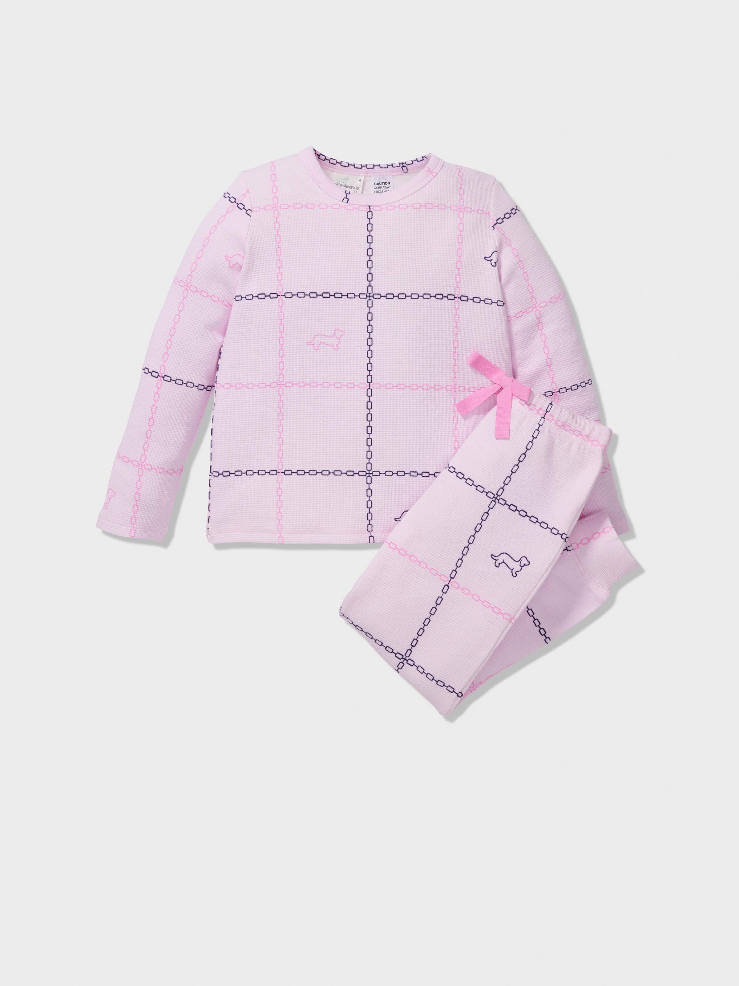 Image for Jnr Girls Windowpane Check Waffle Long Pj Set from Peter Alexander