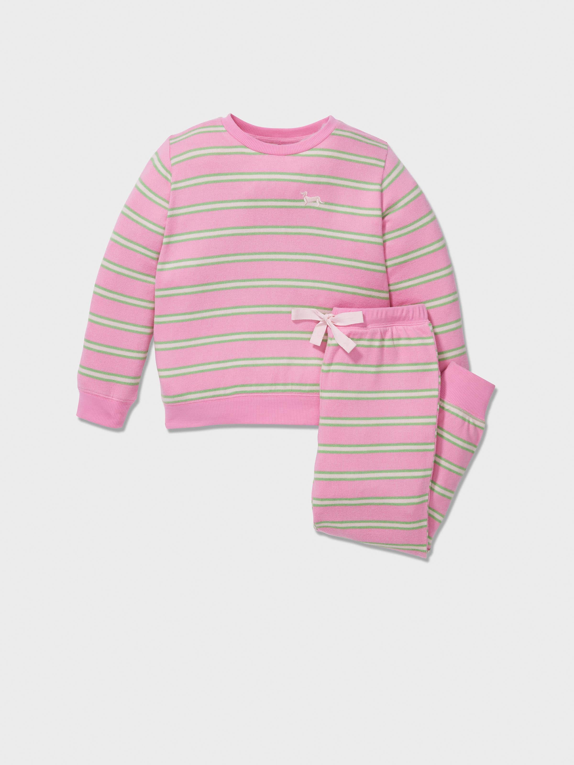Image for Jnr Girls Pink Stripe Plush Long Pj Set from Peter Alexander