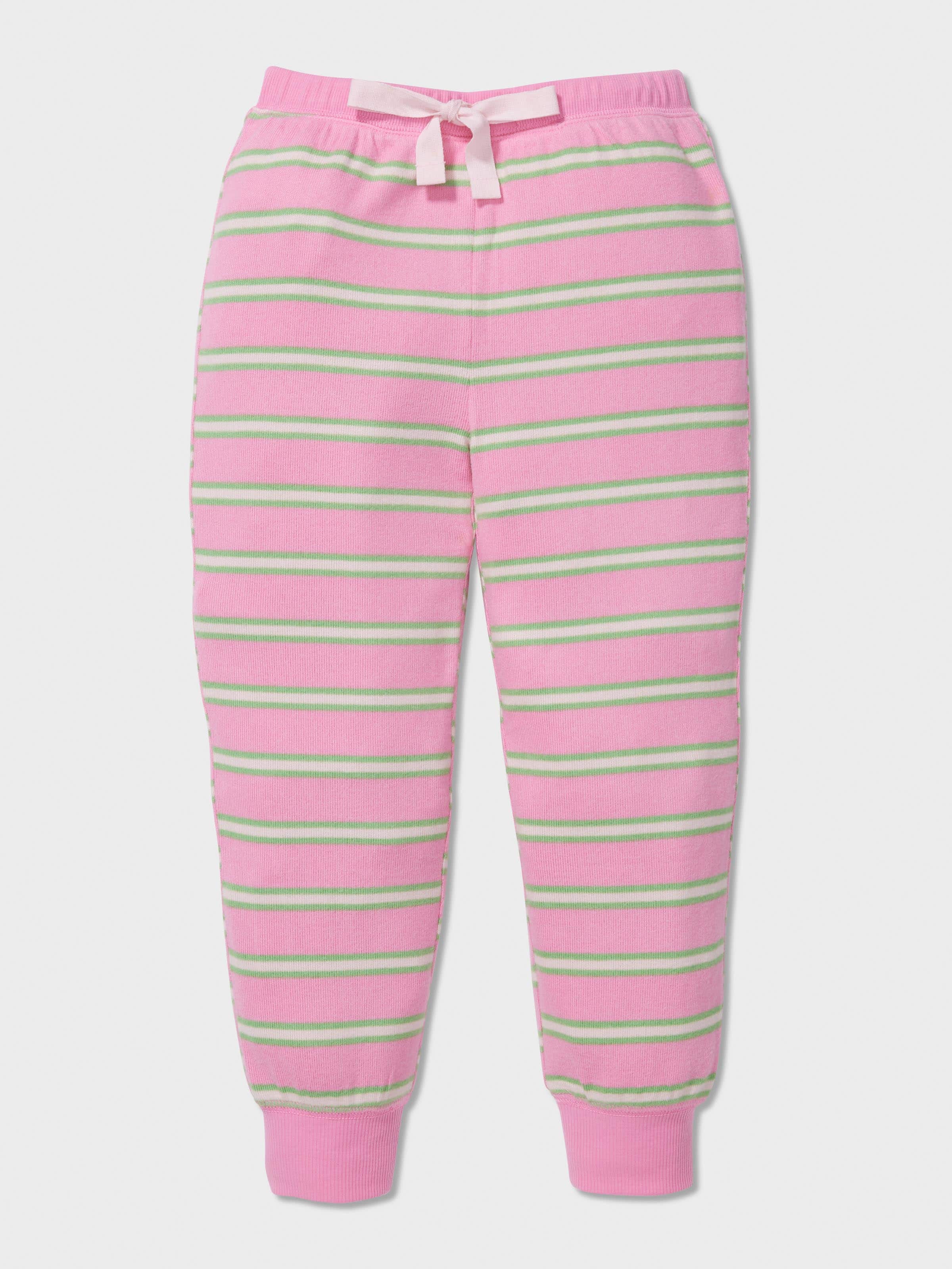 Image for Girls Pink Stripe Plush Long Pj Set from Peter Alexander