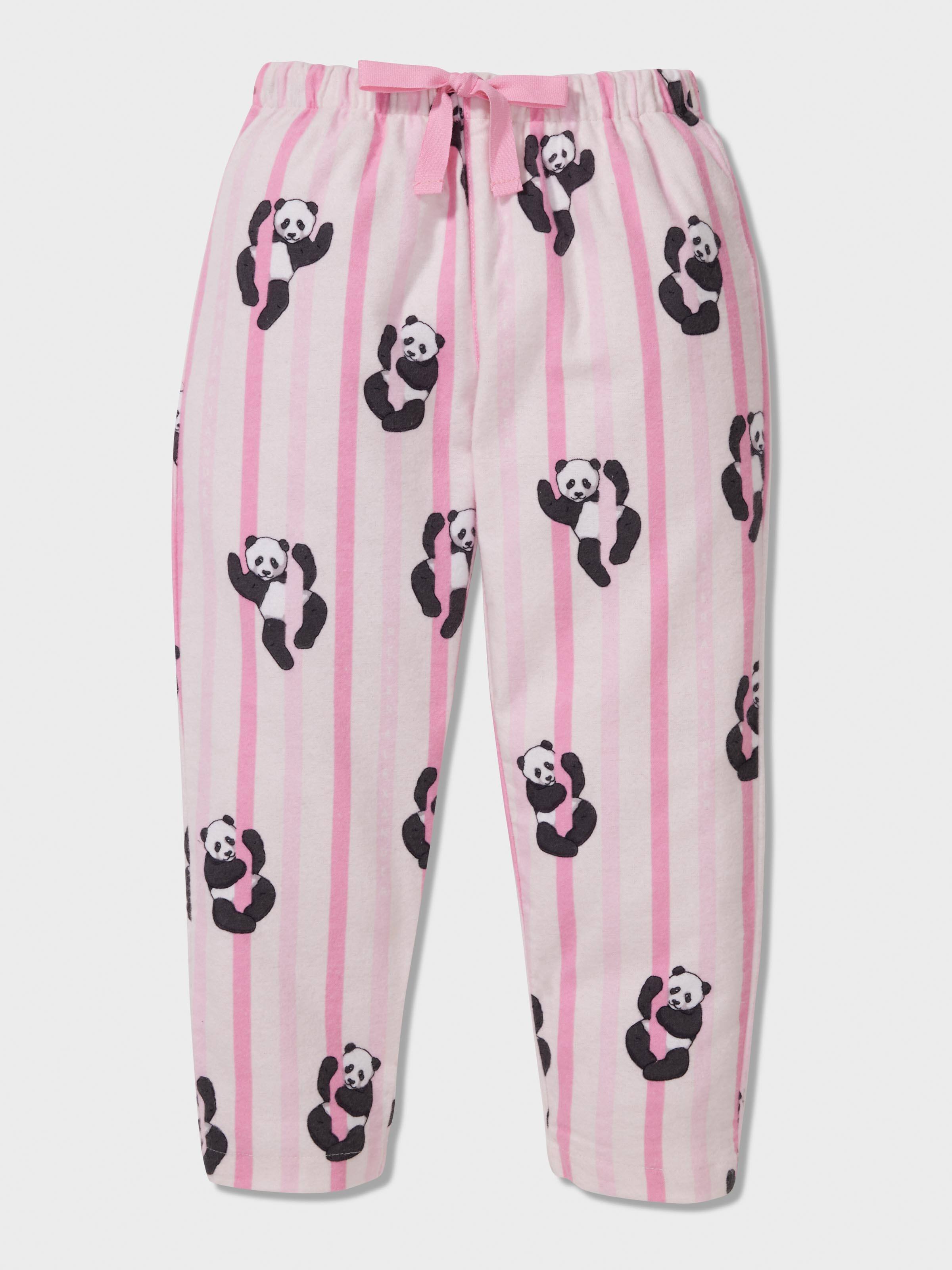 Girls Pink Panda Classic Pj Set