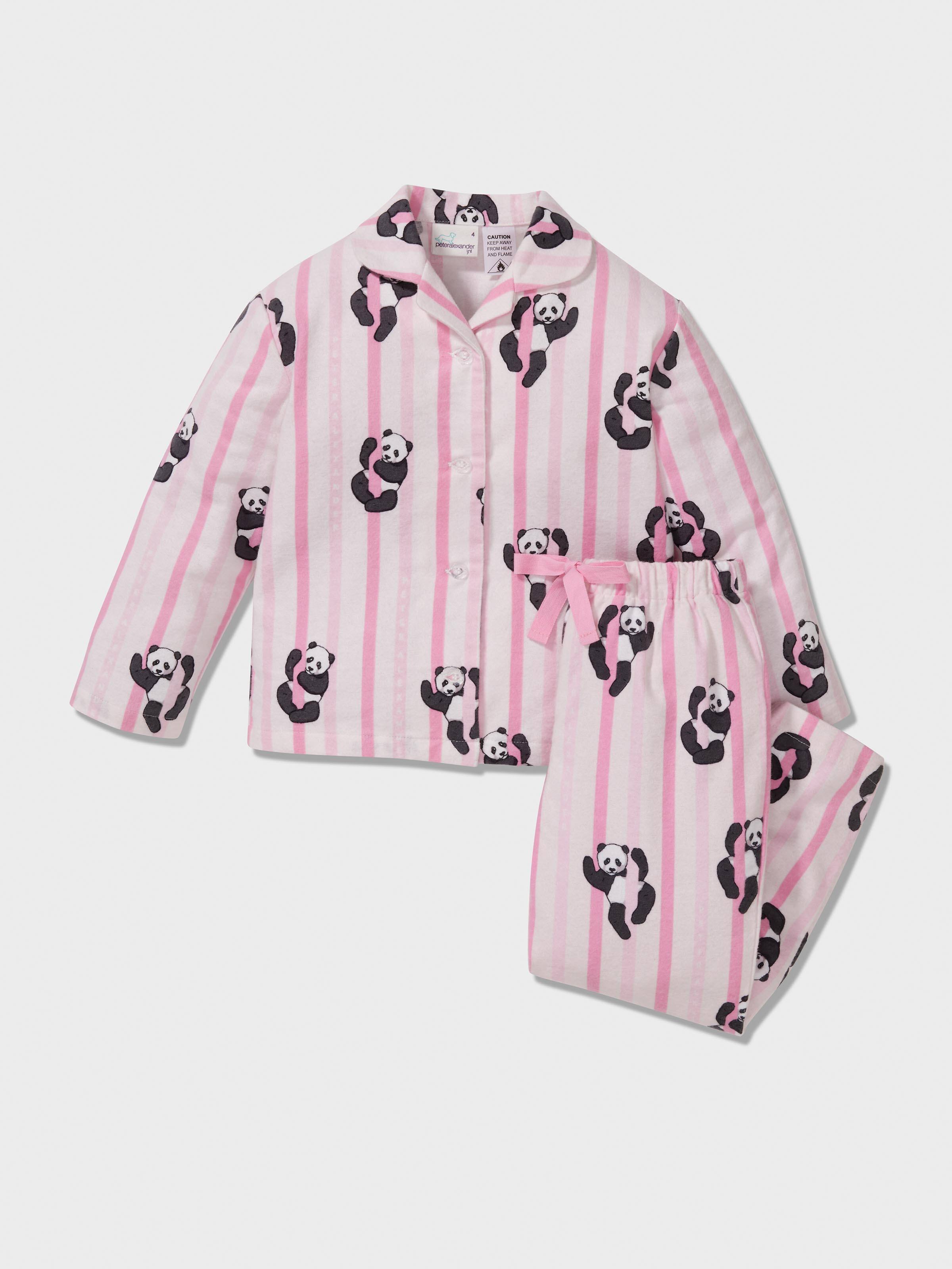 Girls Pink Panda Classic Pj Set