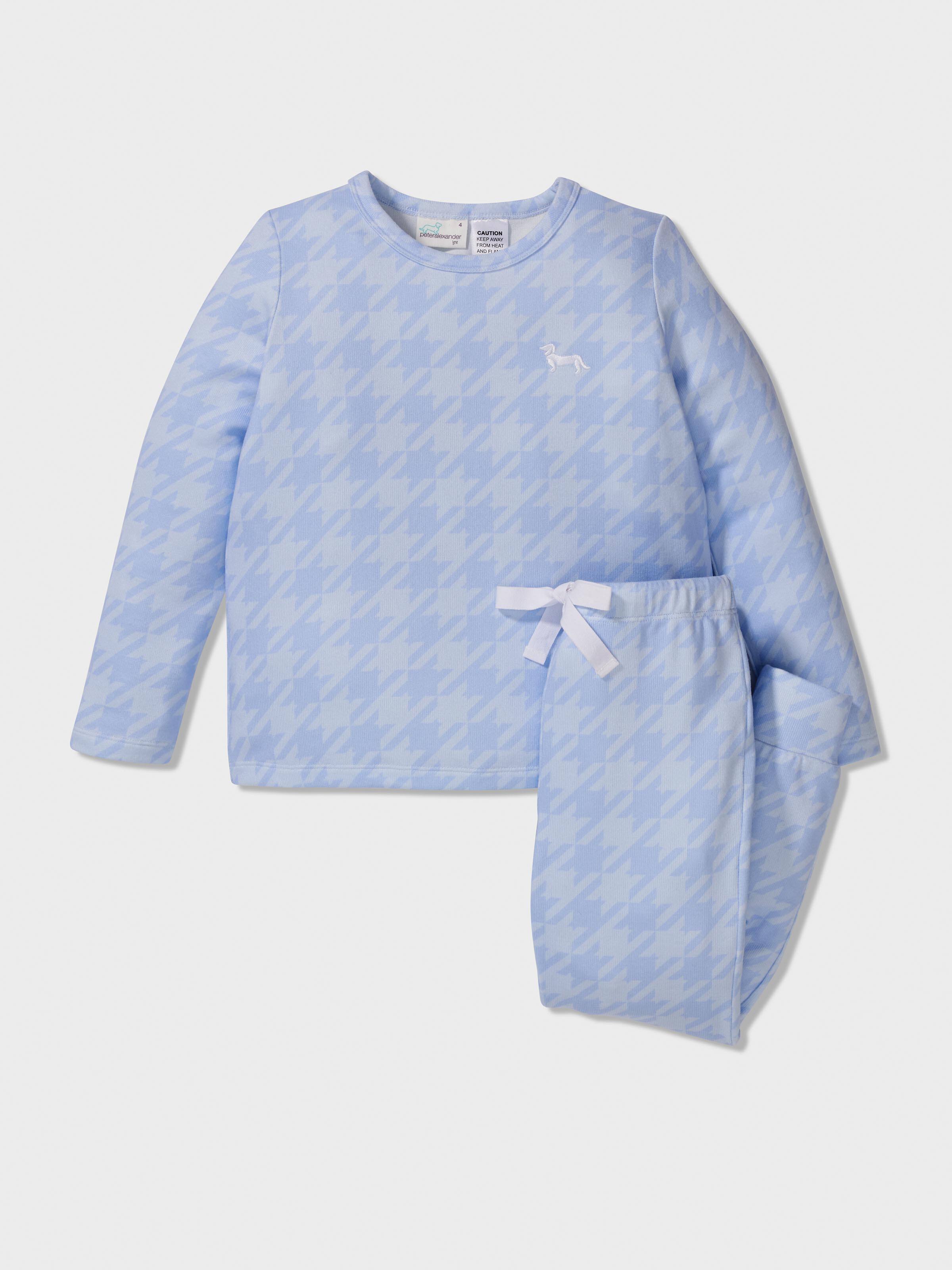 Girls Houndstooth Long Pj Set