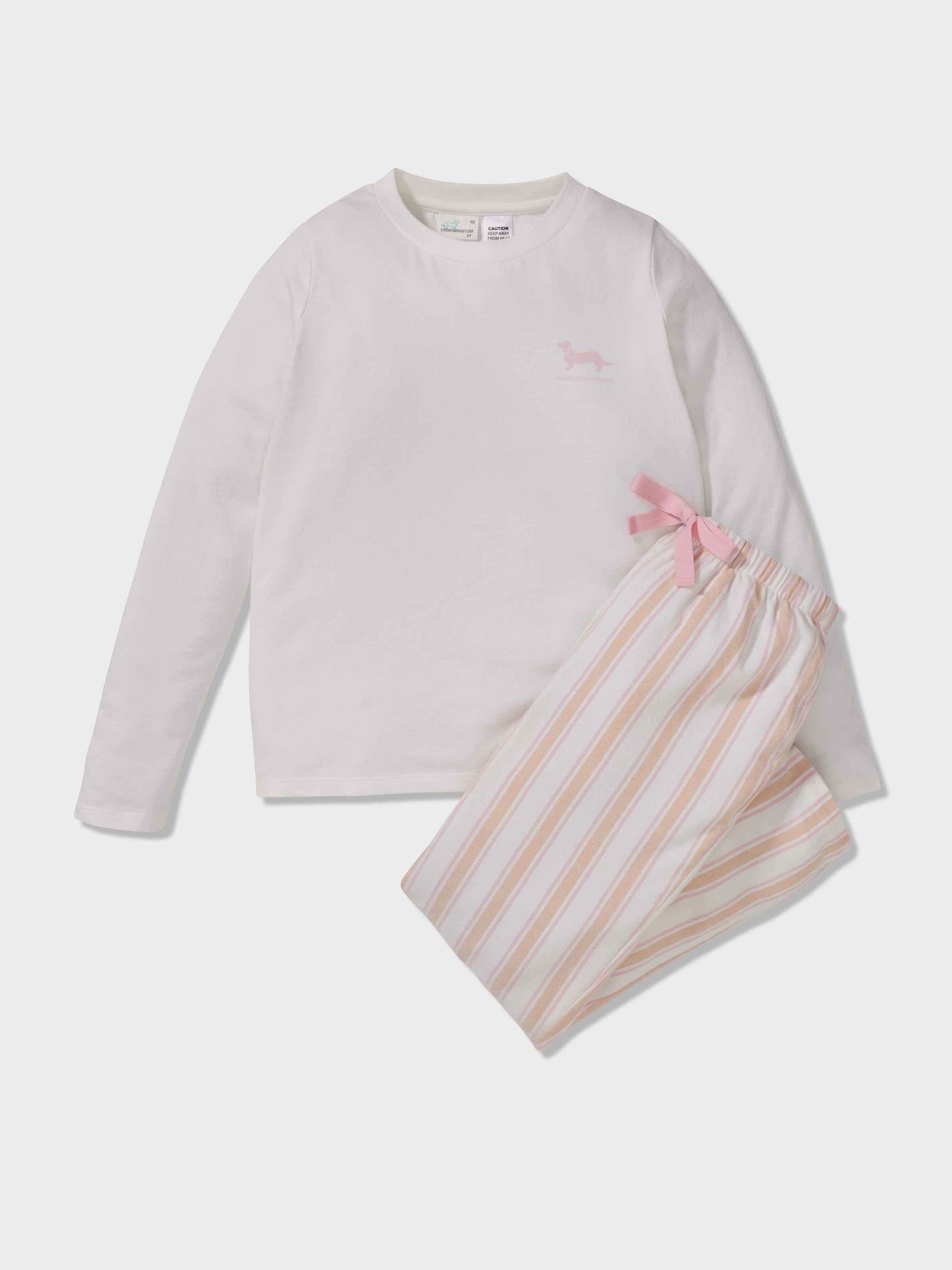 Girls Striped Long Pj Set