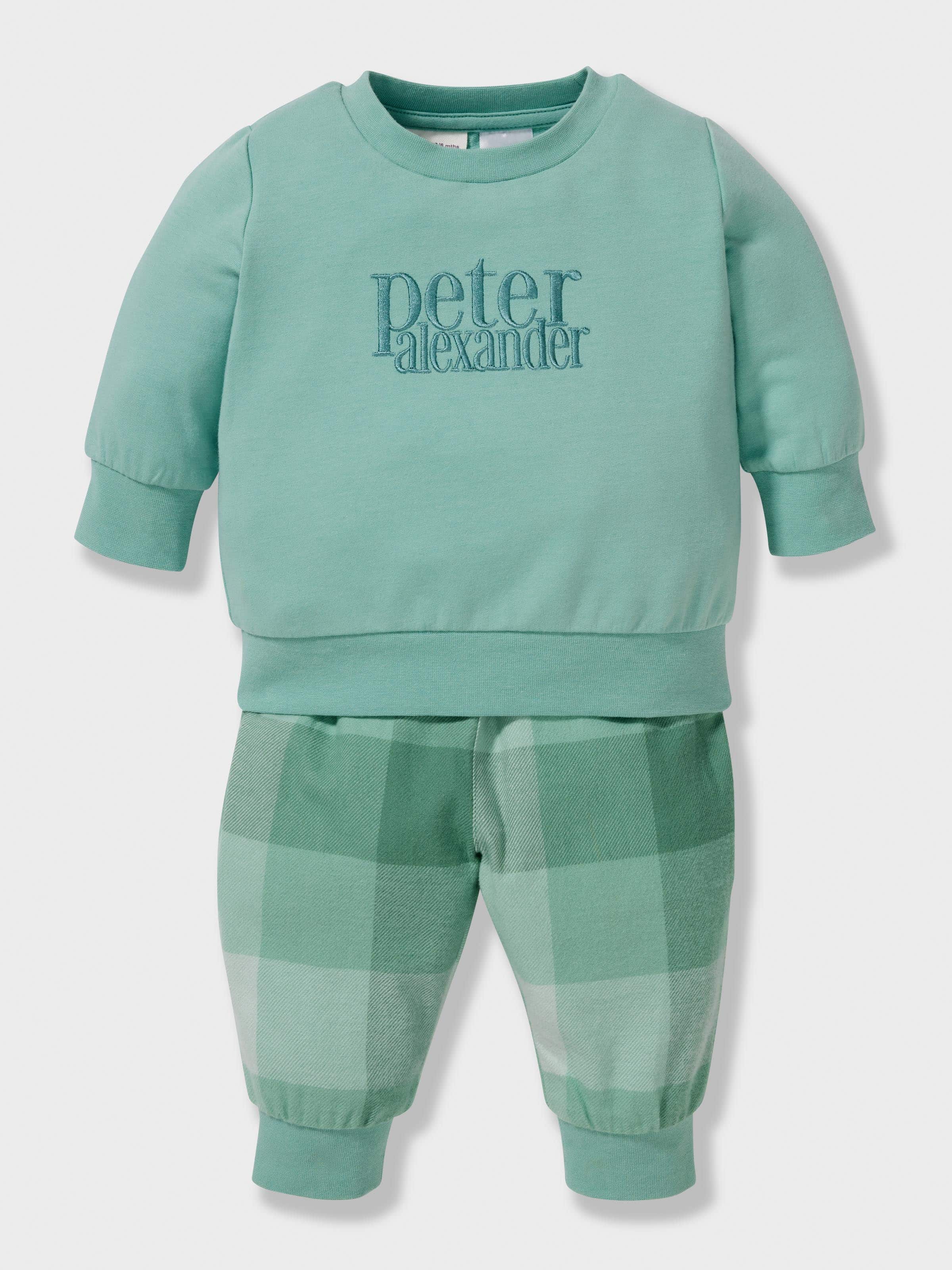 Image for Baby Boy Green Check Pj Set from Peter Alexander