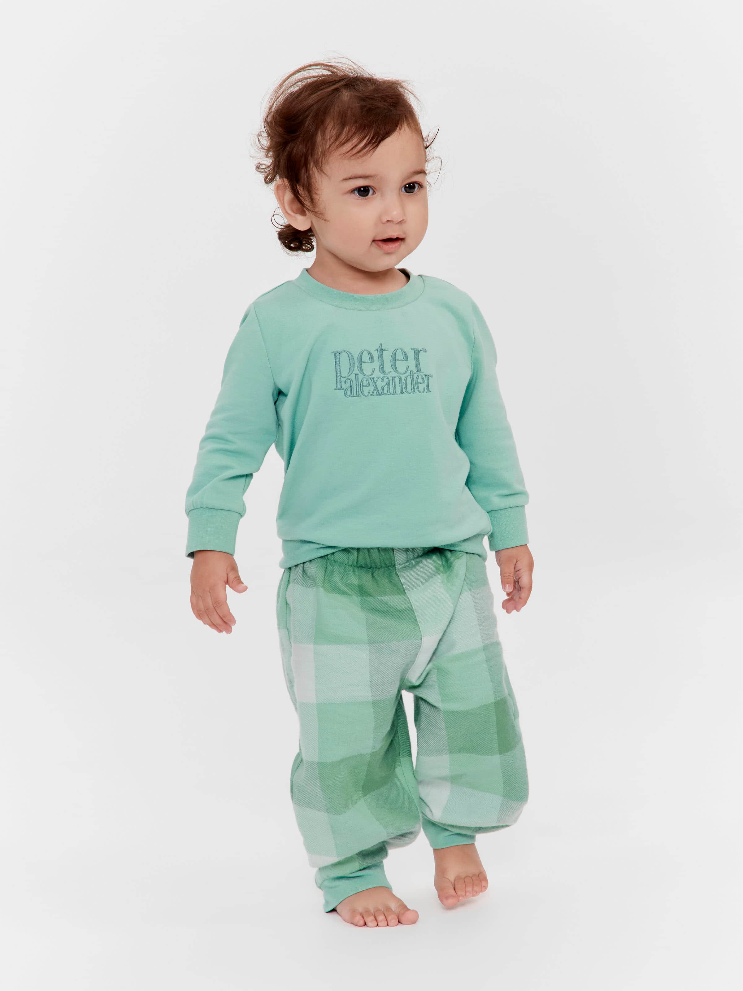 Baby Boy Green Check Pj Set