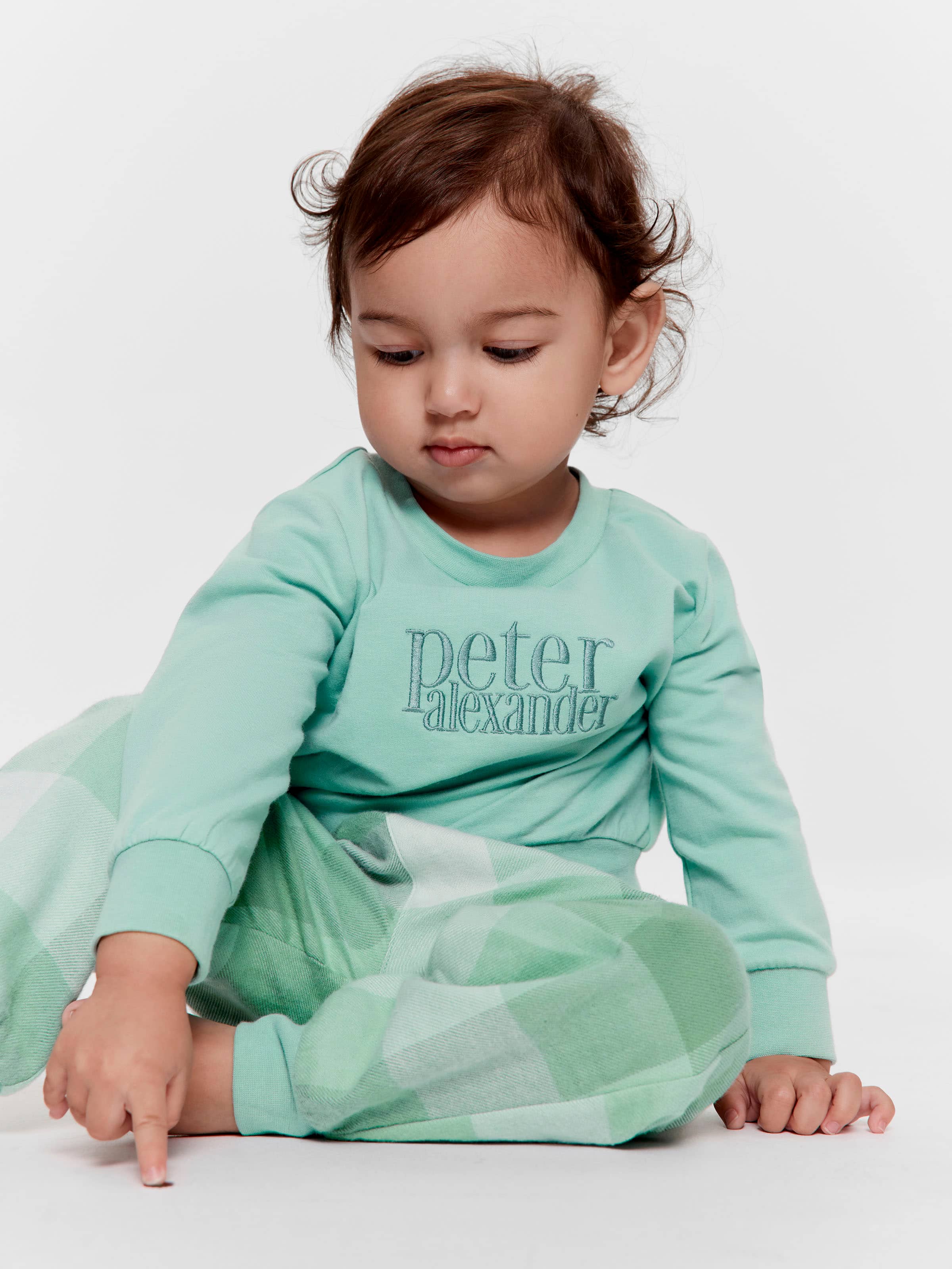 Baby Boy Green Check Pj Set