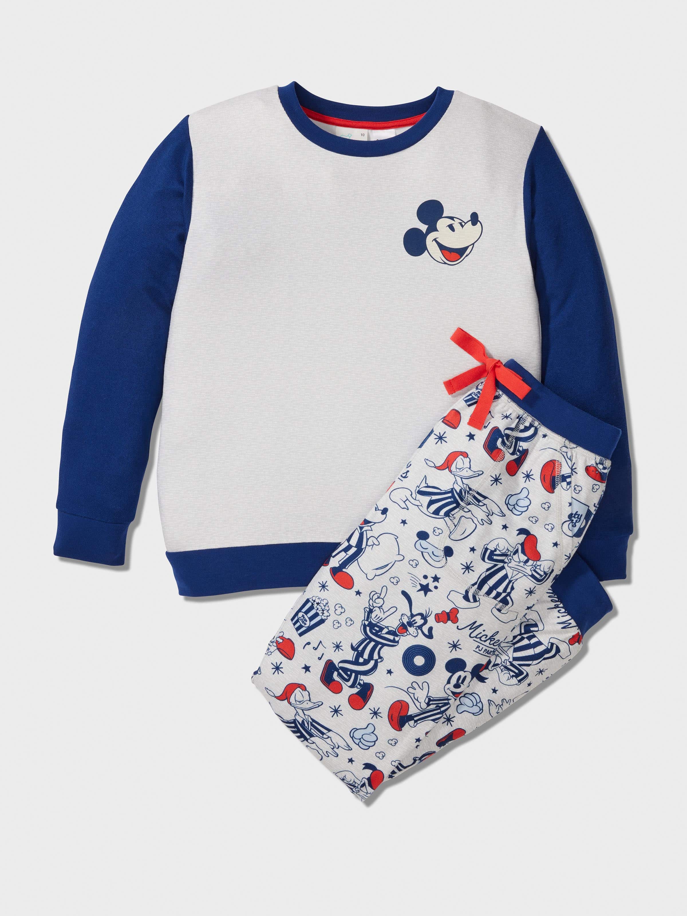 Boys Disney Mickey Long Plush Pj Set