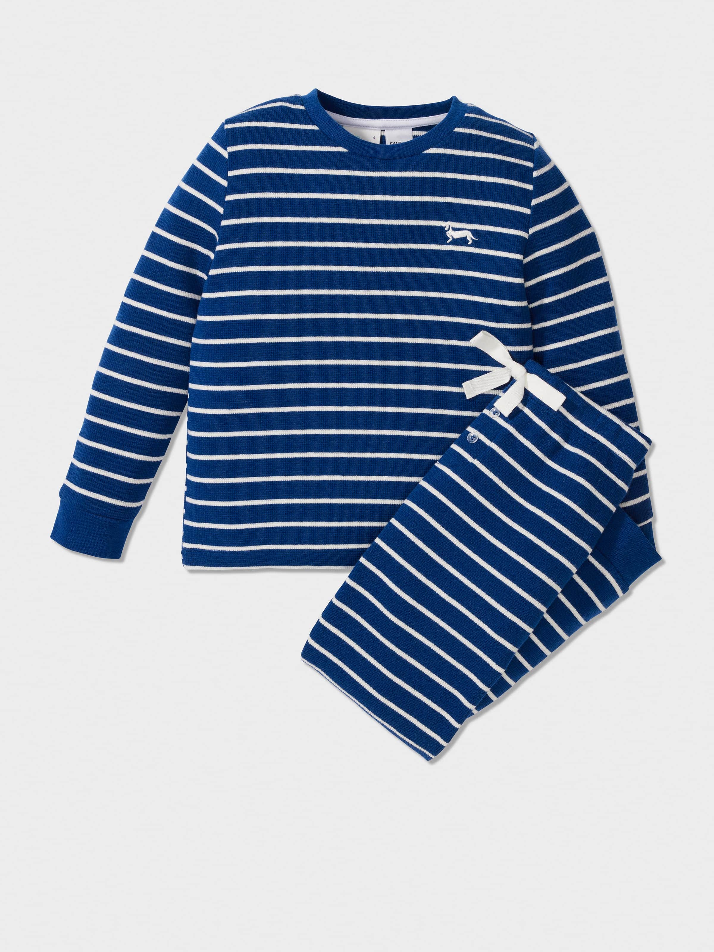 Boys Waffle Stripe Long Pj Set