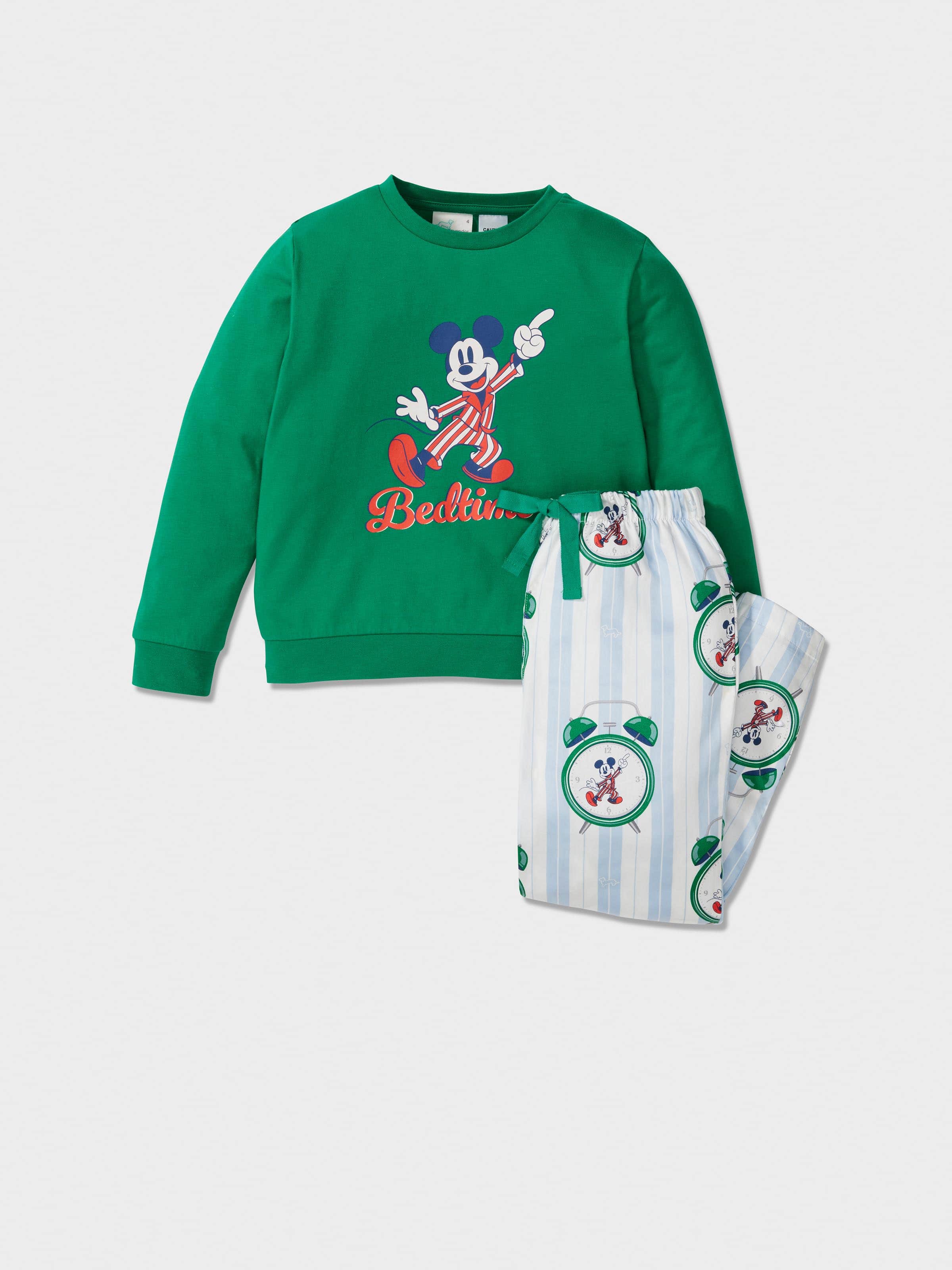 Jnr Boys Disney Mickey Clock Long Pj Set