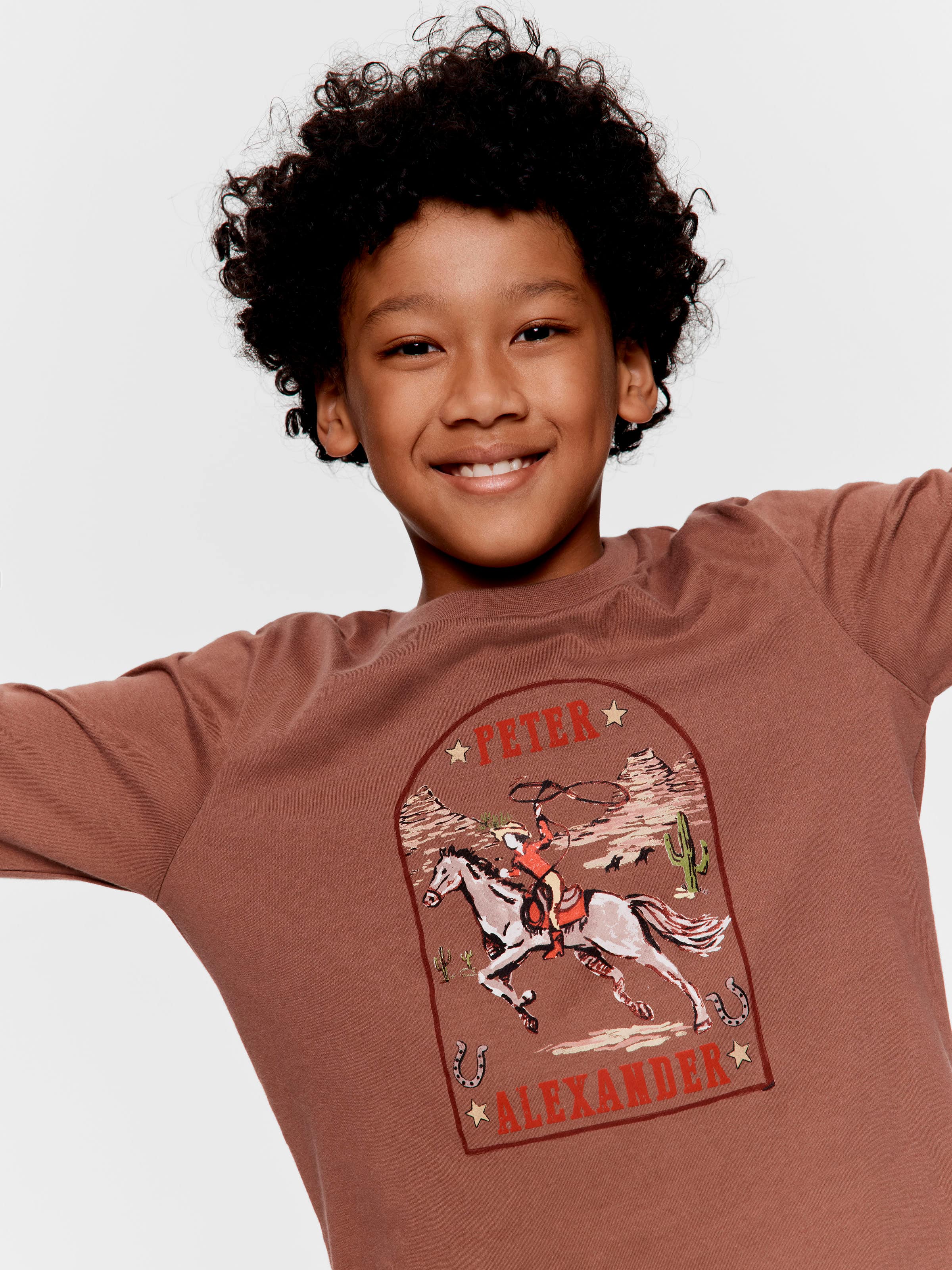 Boys Western Print Long Pj Set