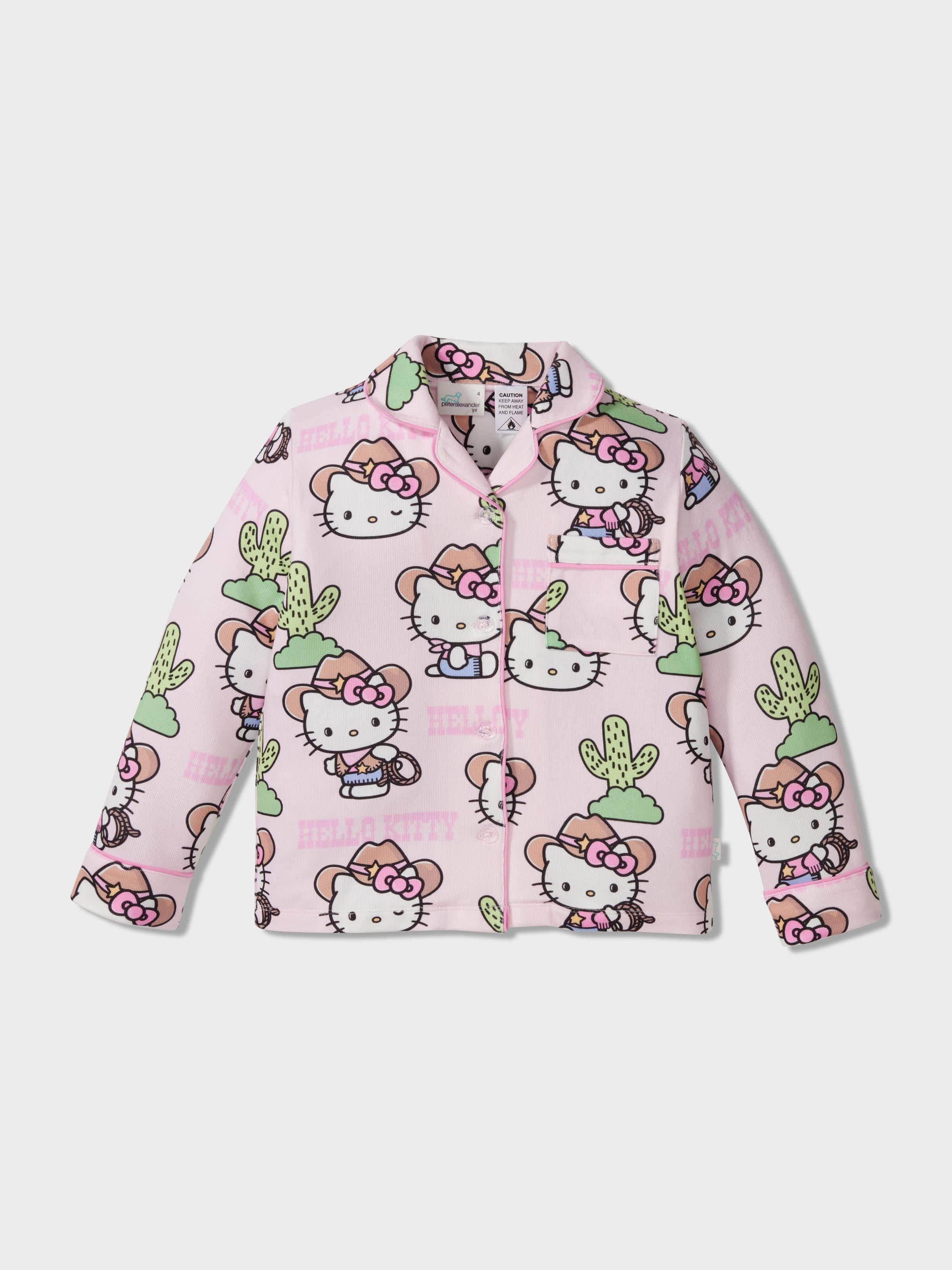 Image for Girls Hello Kitty Cowboy Long Plush Classic Pj Set from Peter Alexander