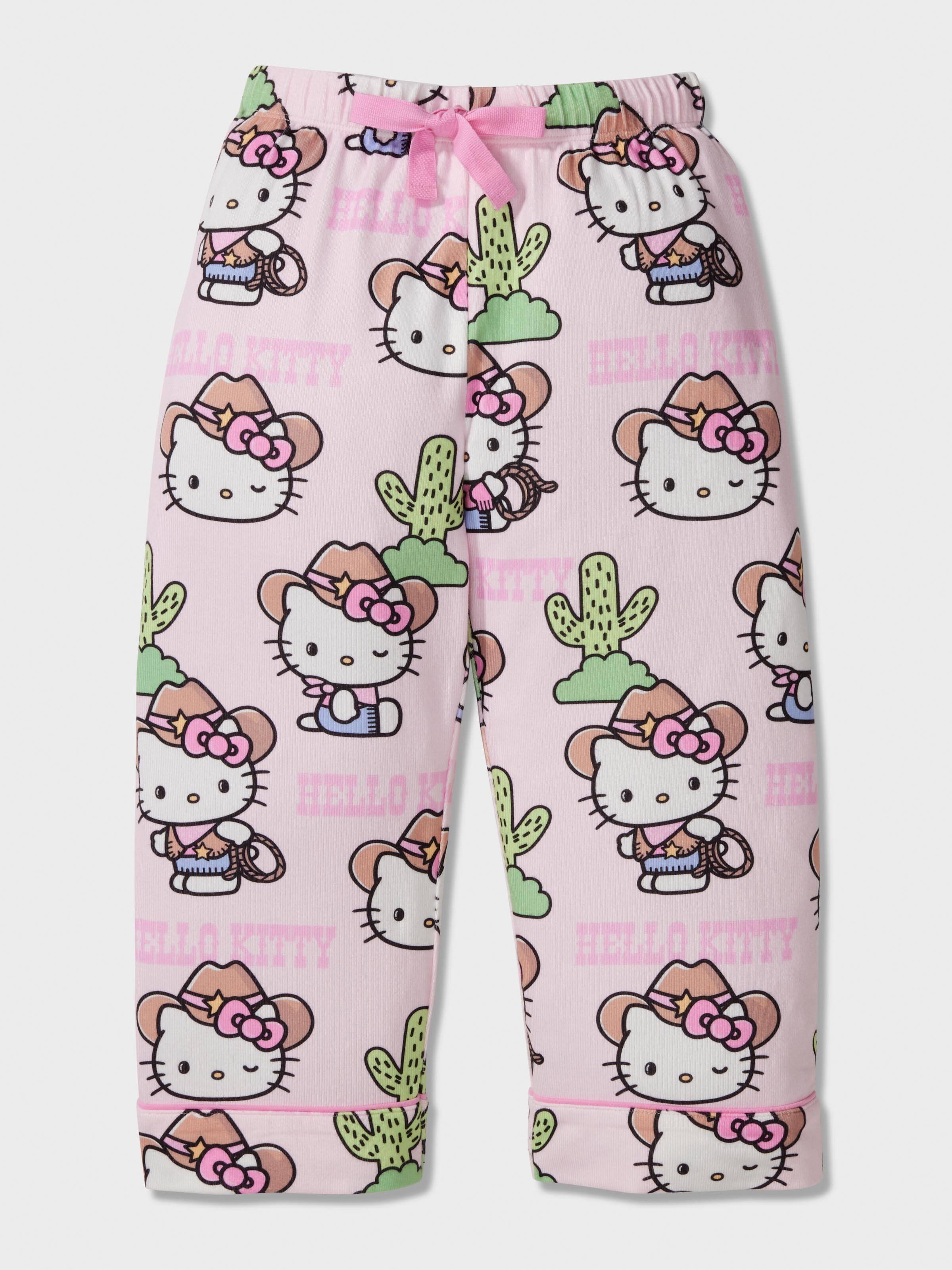 Girls Hello Kitty Cowboy Long Plush Classic Pj Set