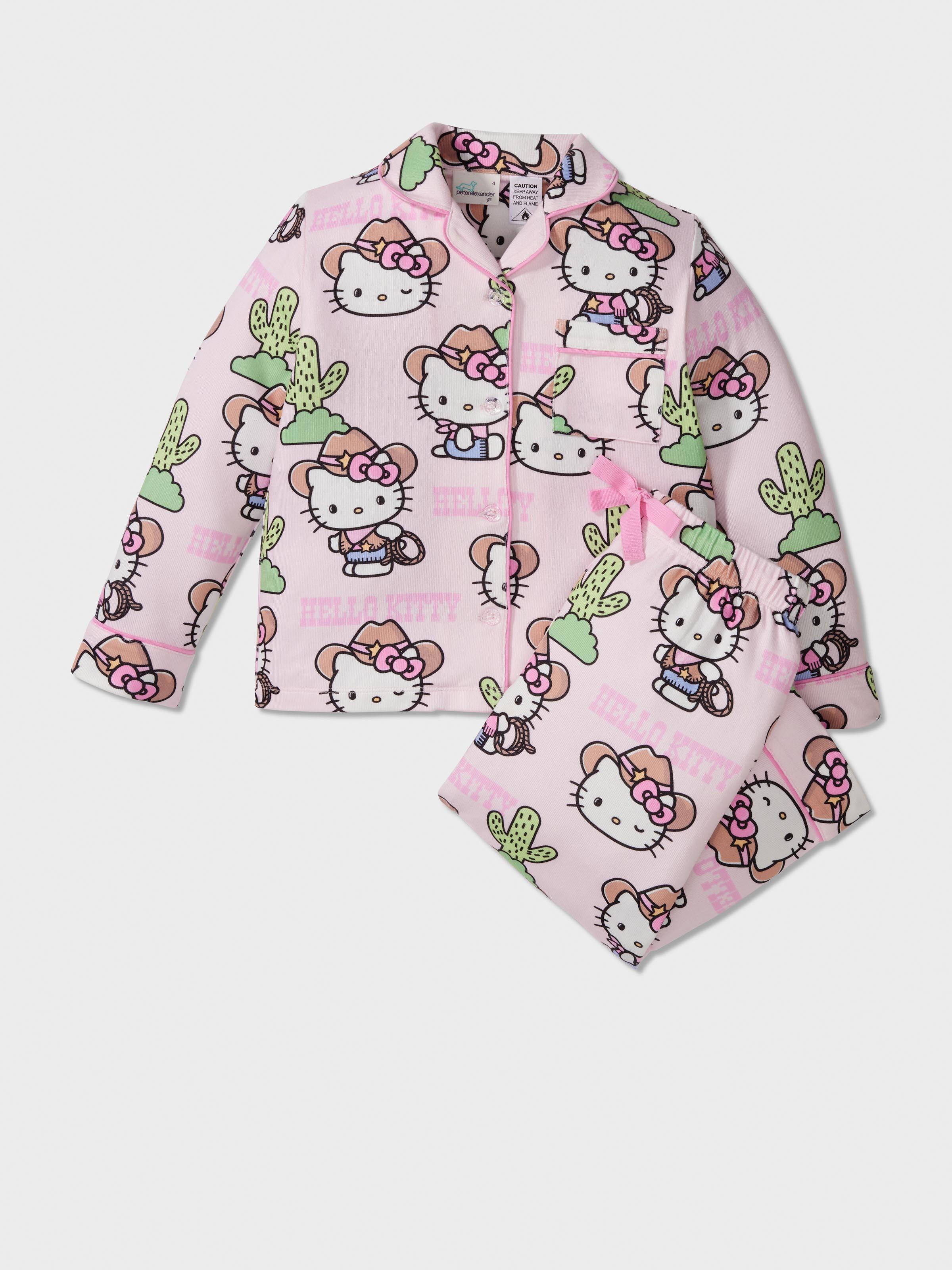 Girls Hello Kitty Cowboy Long Plush Classic Pj Set
