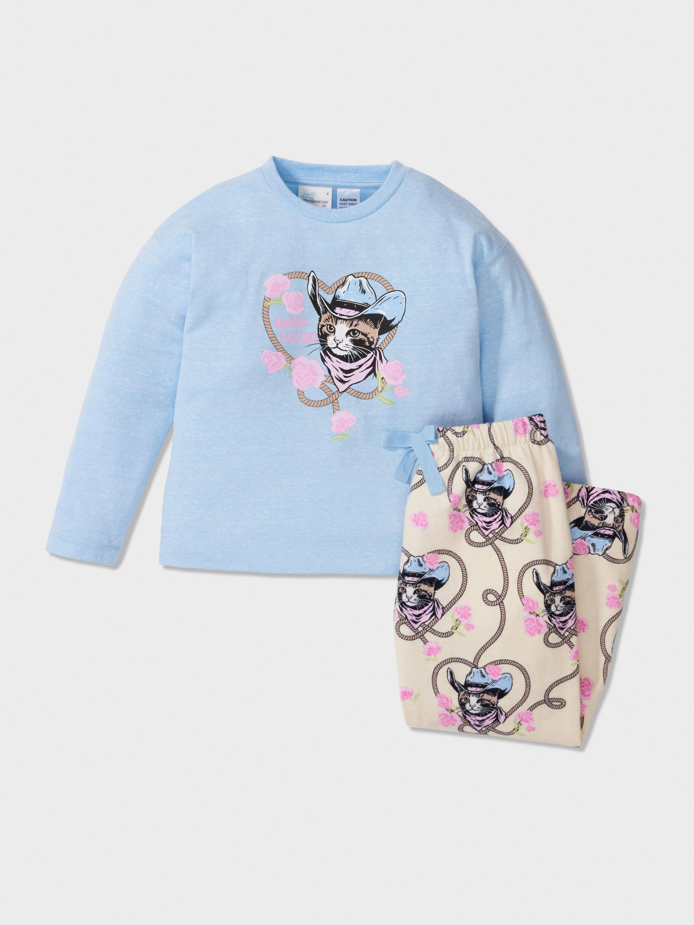Image for Jnr Girls Cowboy Cat Long Set from Peter Alexander