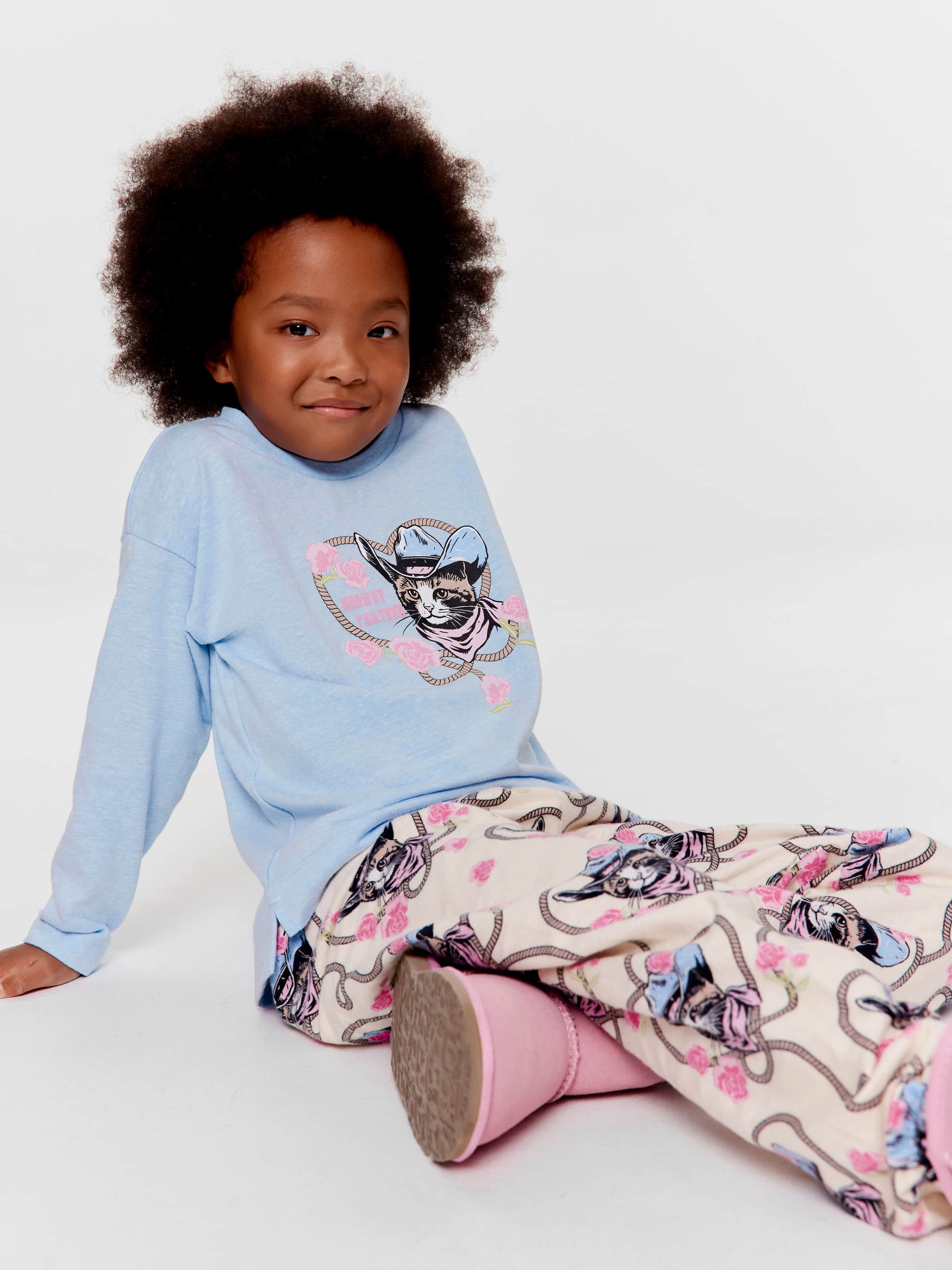 Image for Jnr Girls Cowboy Cat Long Set from Peter Alexander