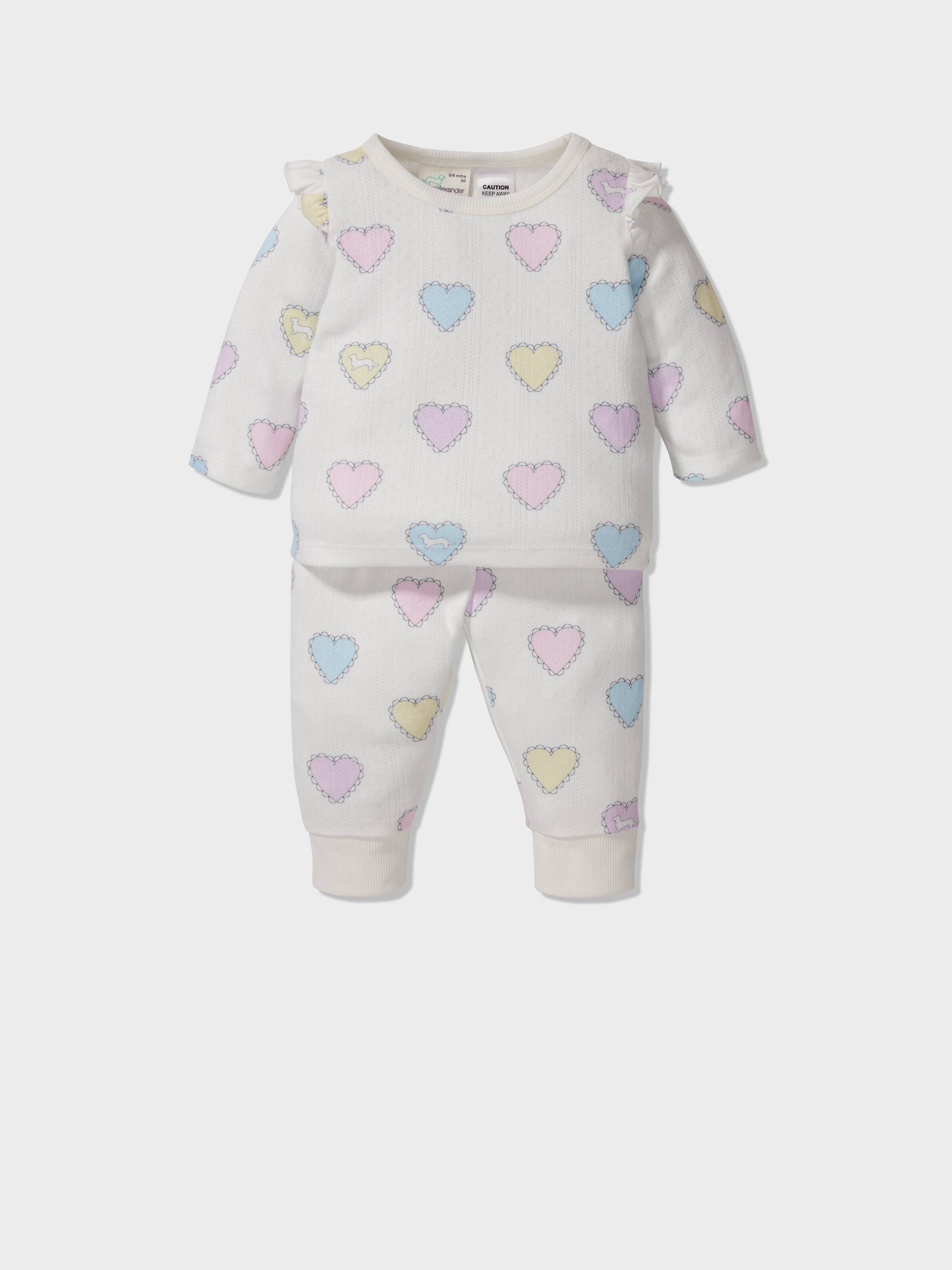 Baby Rainbow Hearts Long Pj Set