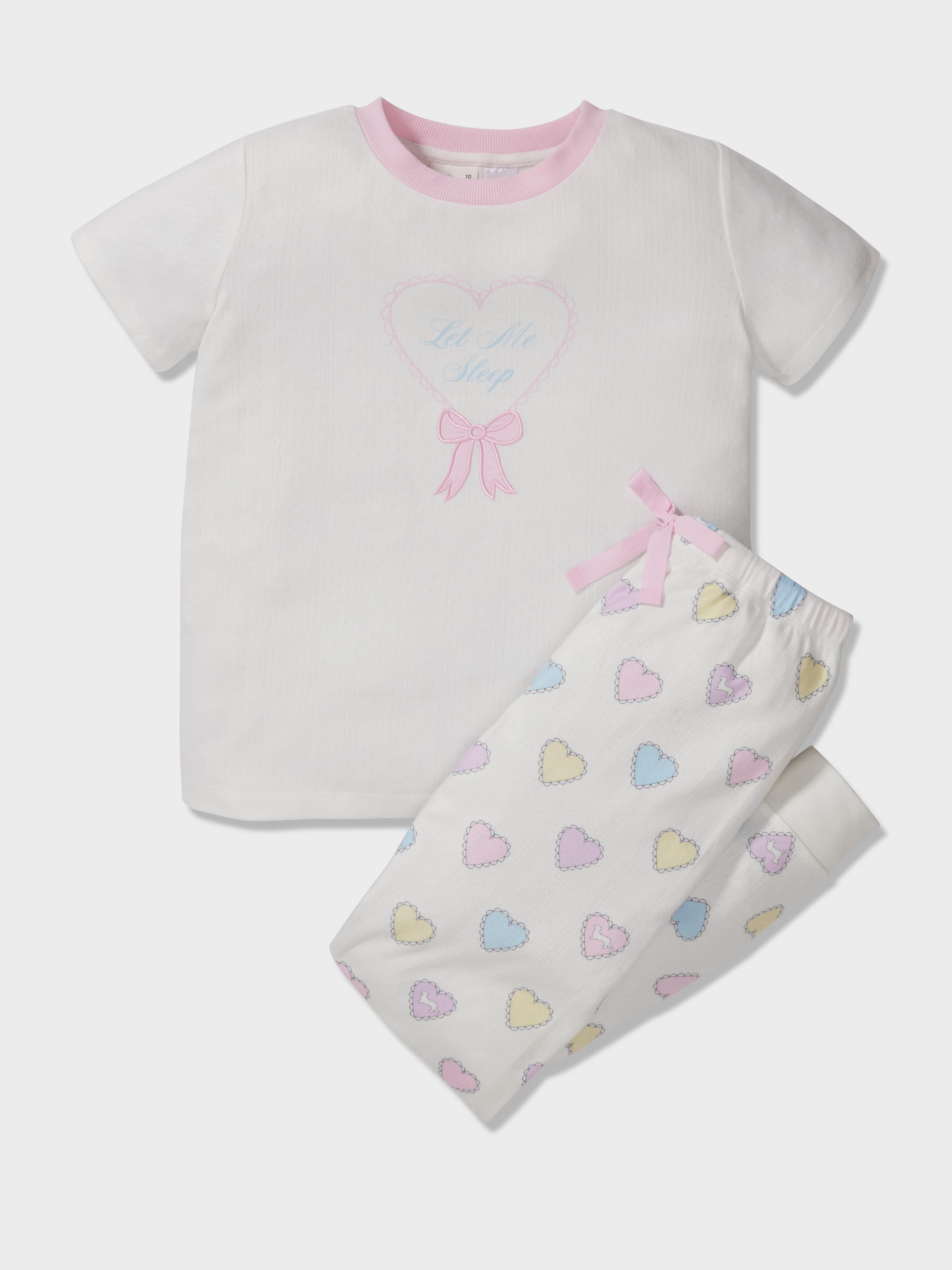 Girls Rainbow Heart Long Pj Set