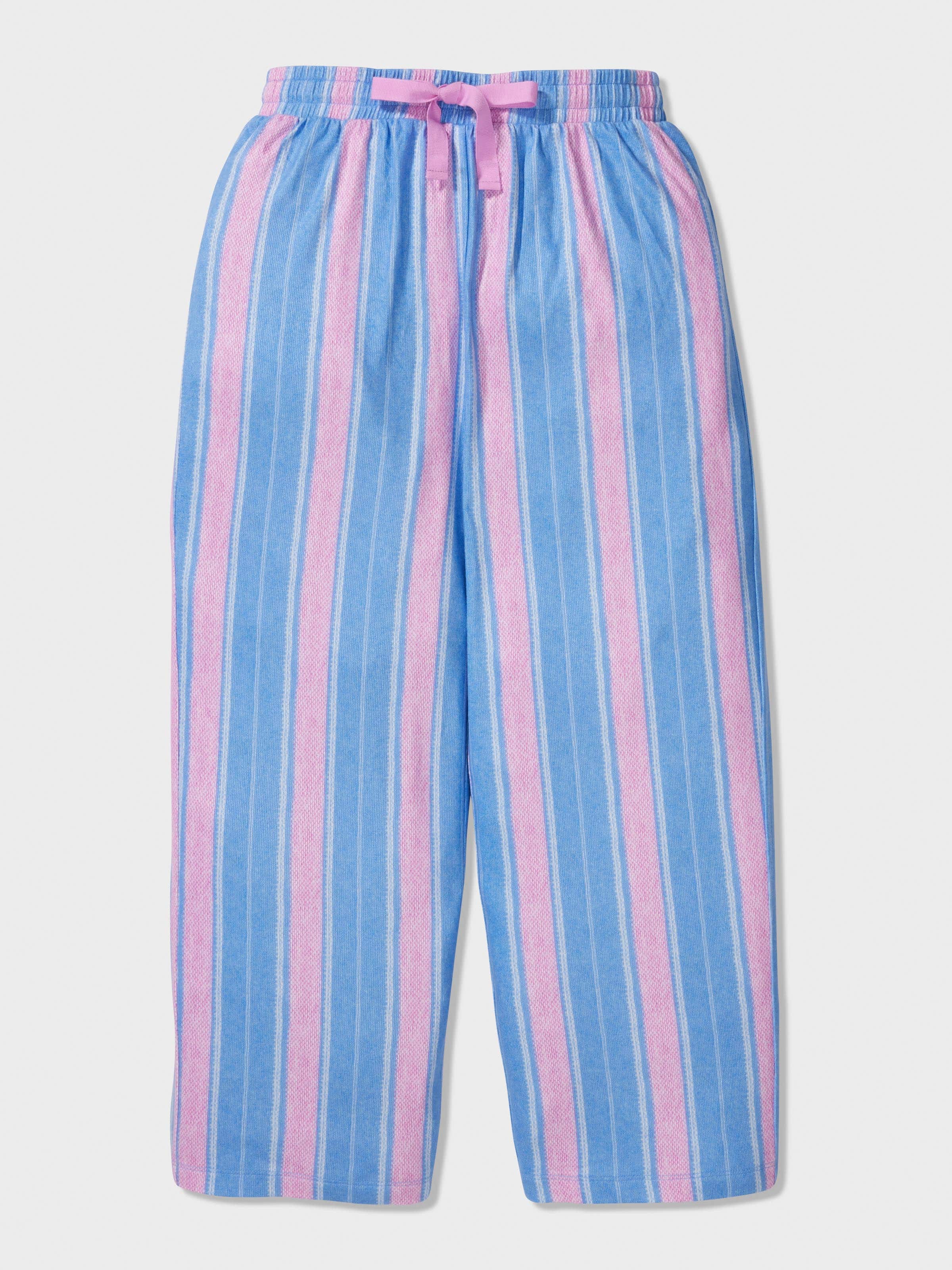 Girls Bright Stripe Plush Long Pj Set