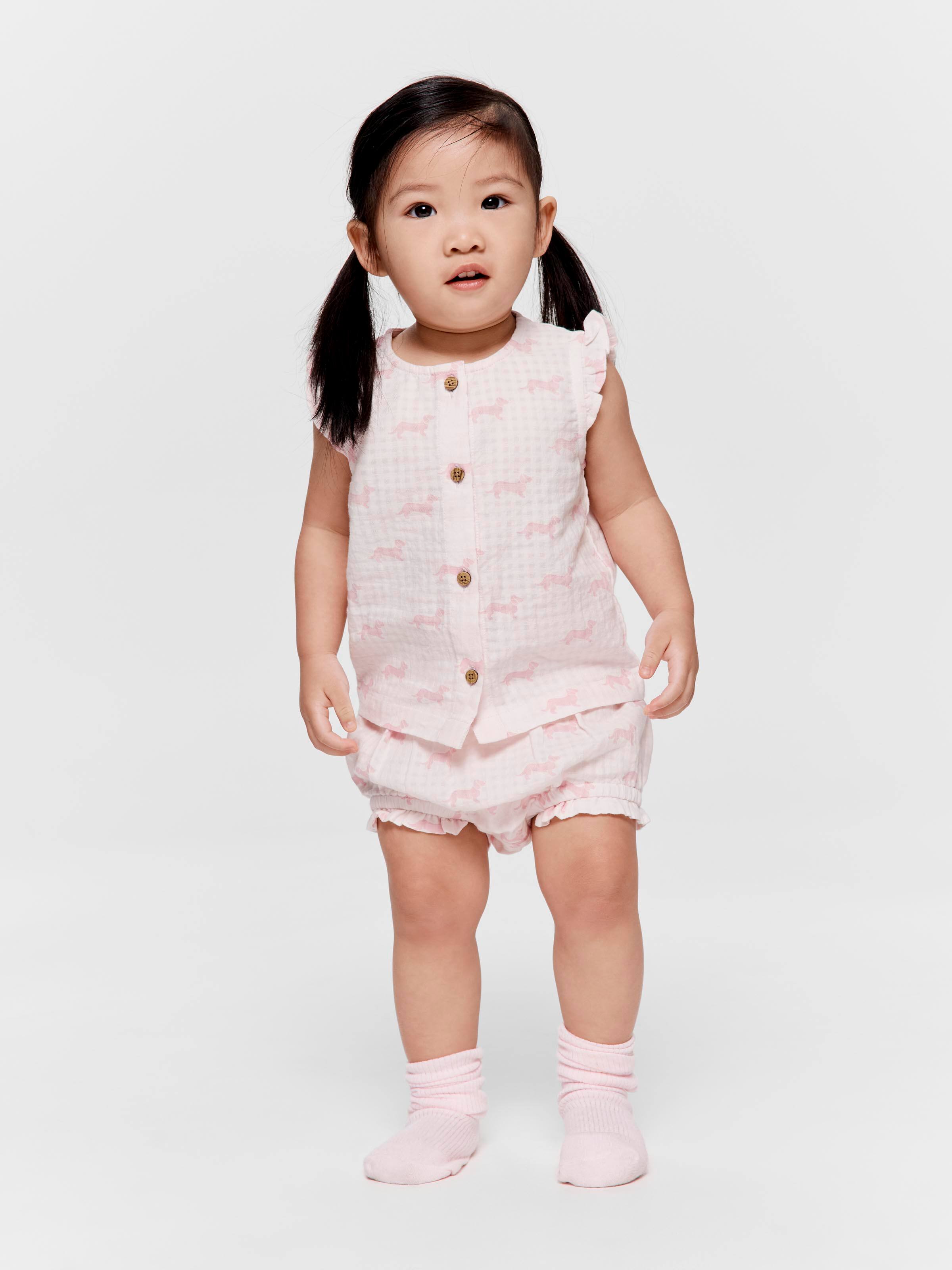 Baby Girl Pink Cotton Short Pj Set