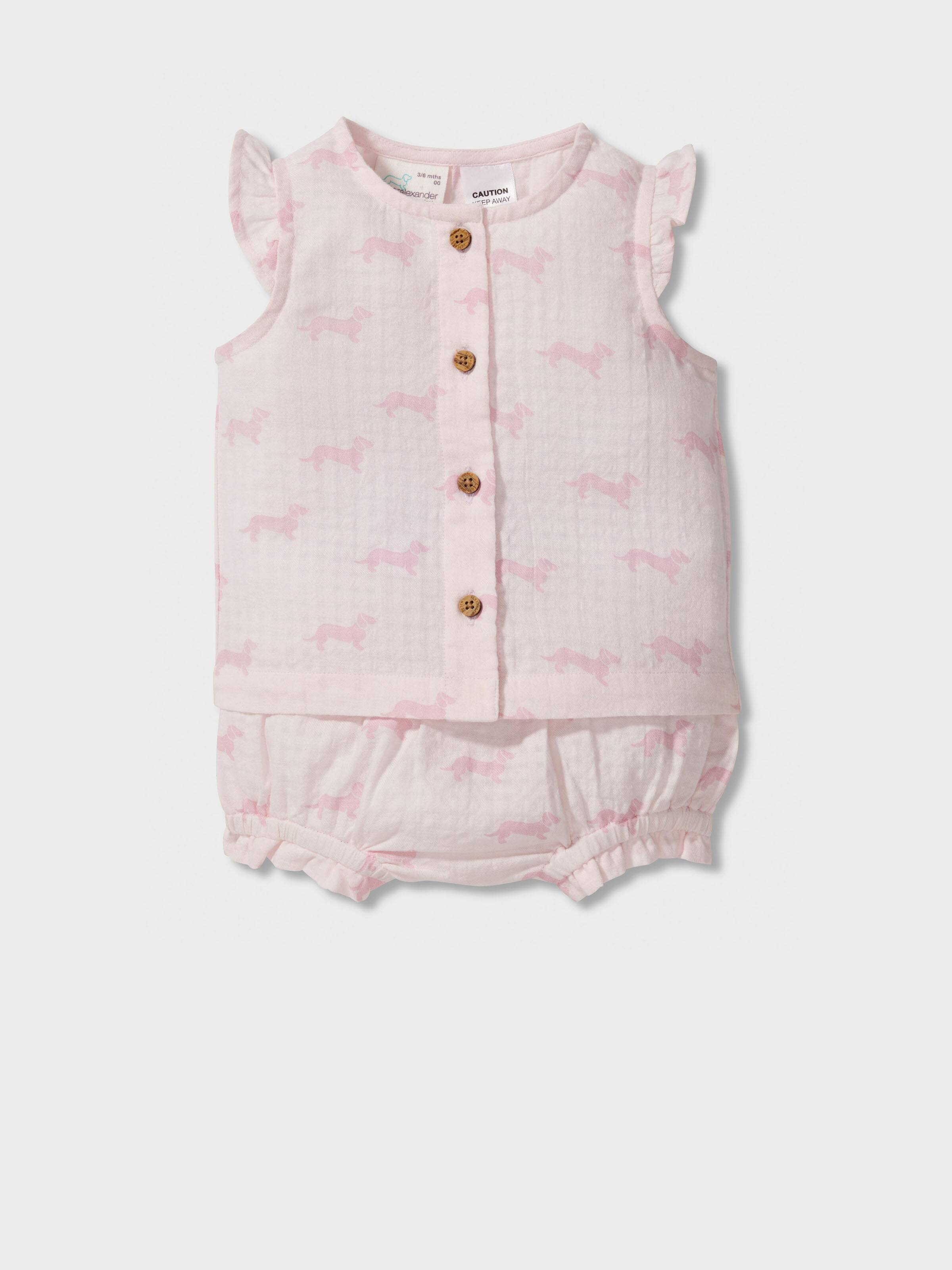 Baby Girl Pink Cotton Short Pj Set