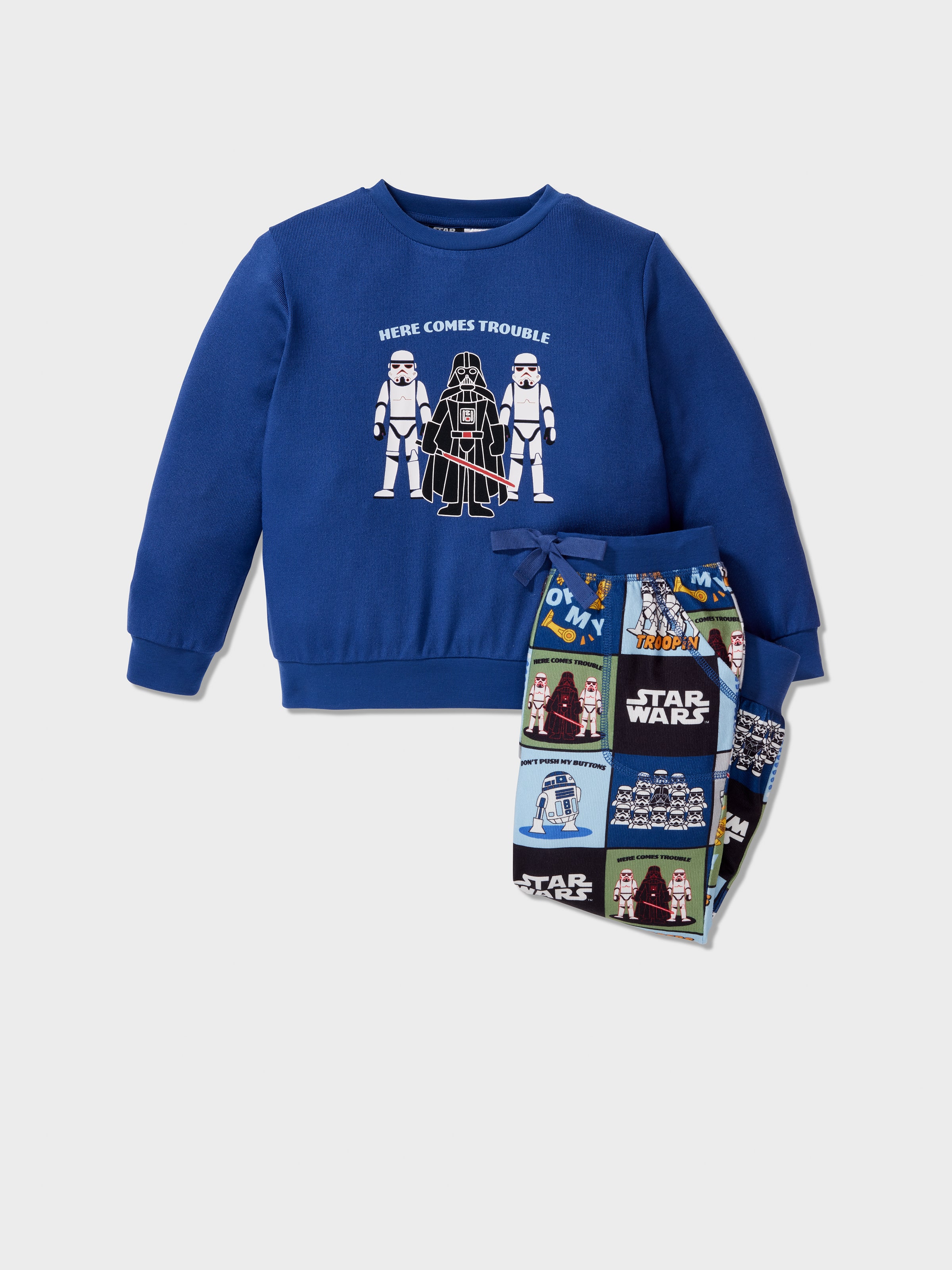Jnr Boys Star Wars Empire Long Plush Pj Set