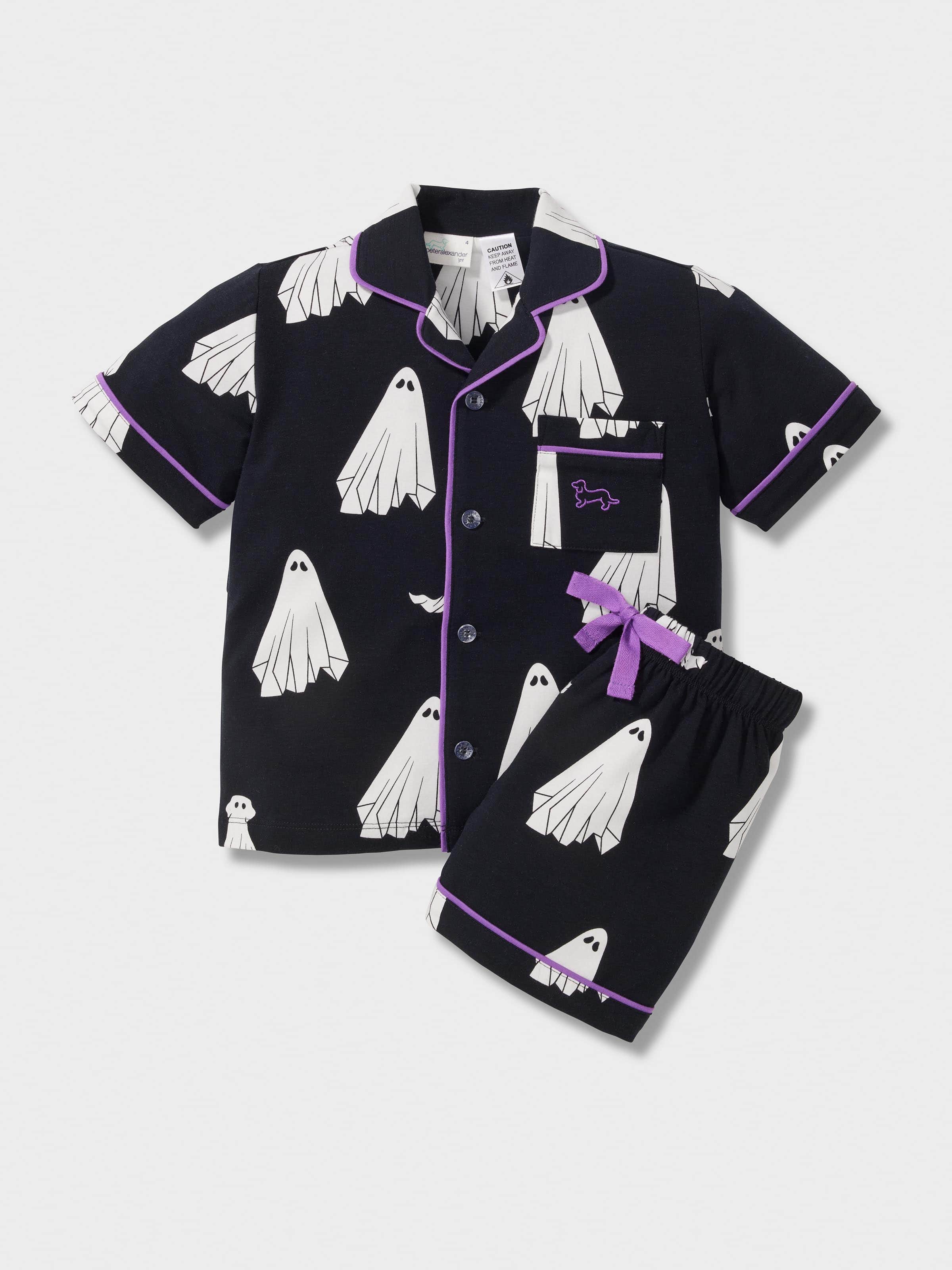 Kids Spooky Ghost Classic Shortie Pj Set