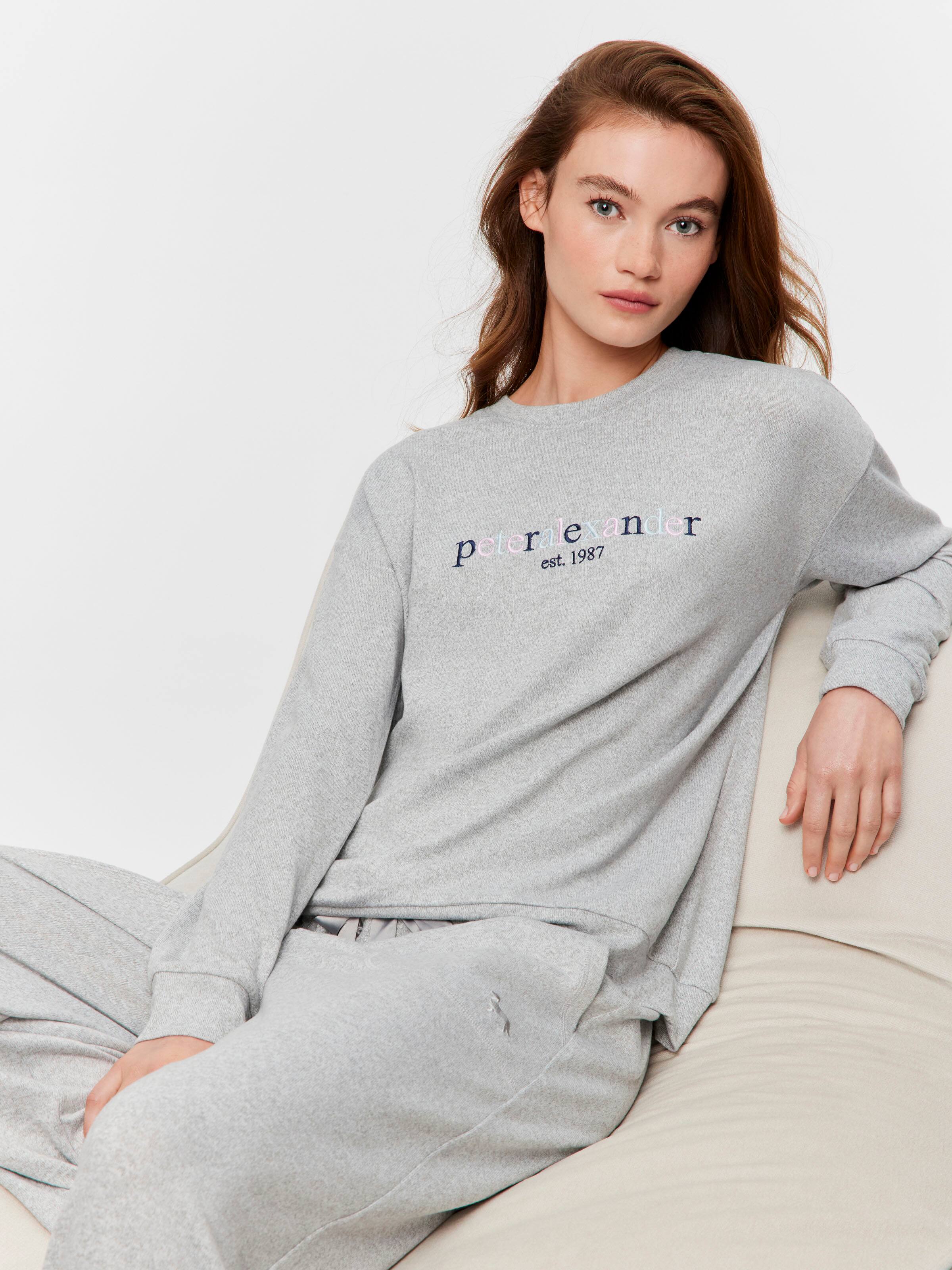 Grey Heritage Plush Wide Leg Pj Pant