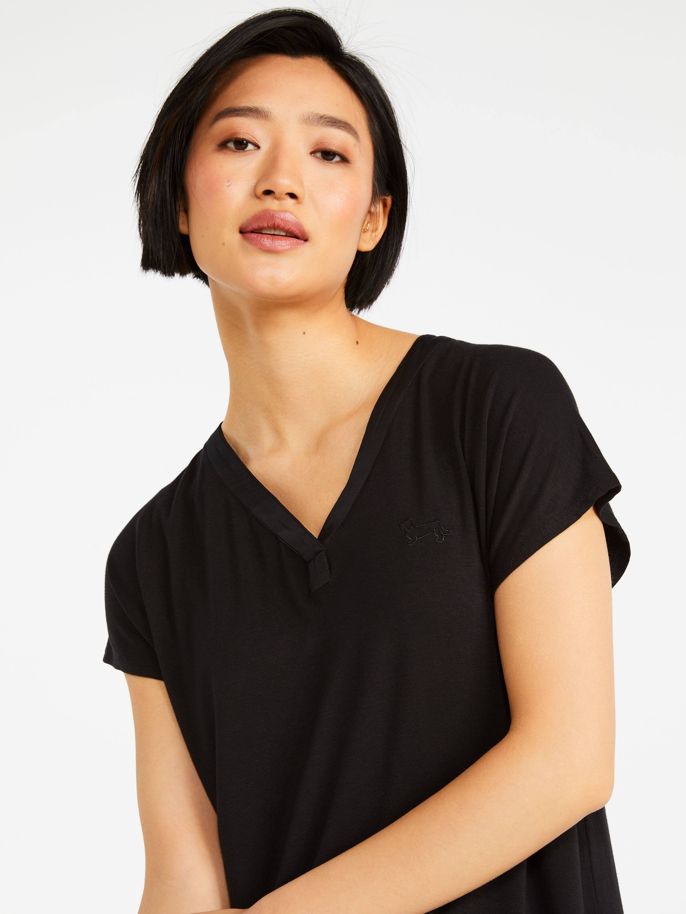 P.A. Classic Black Satin Trim Top