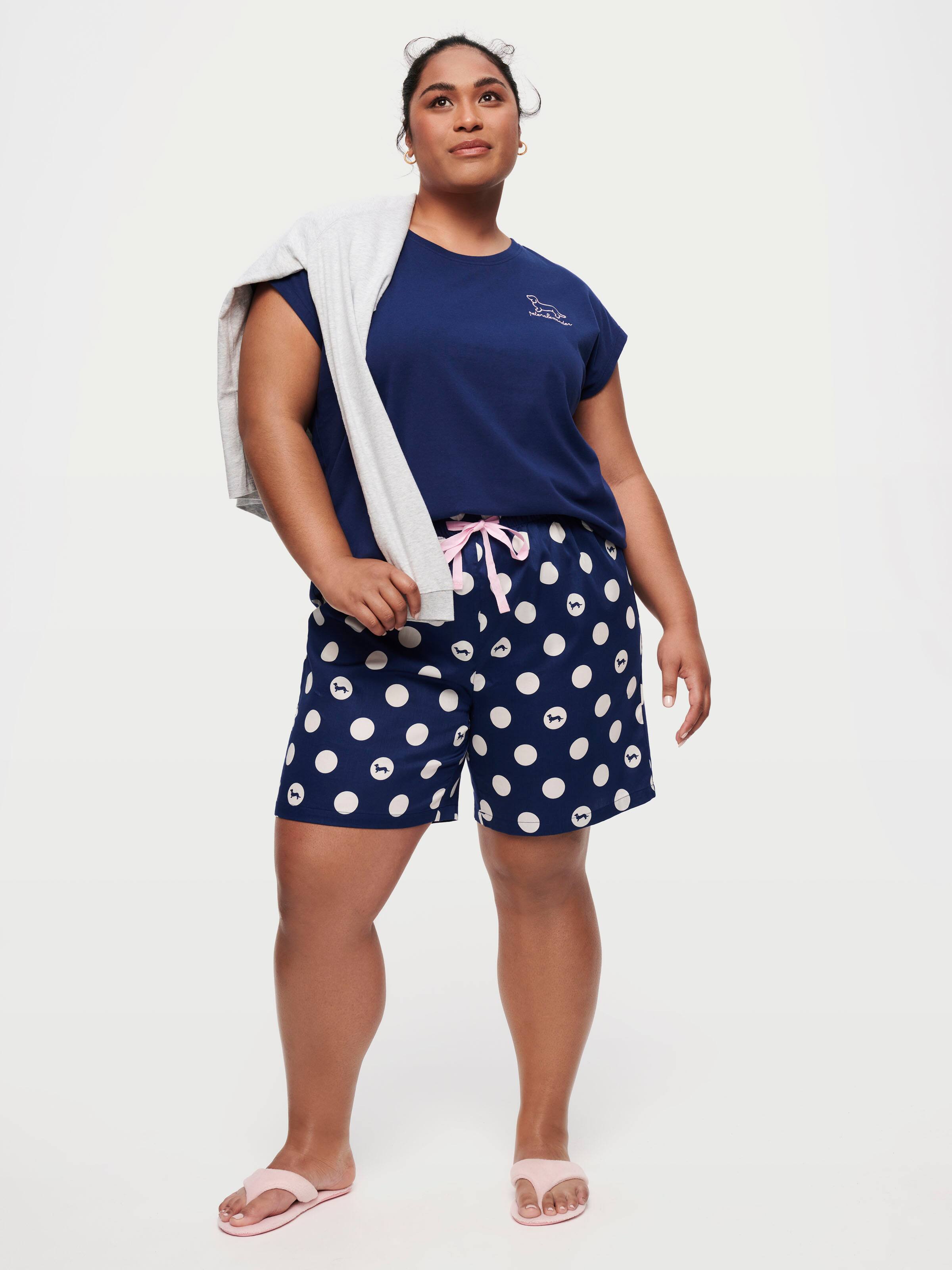 Navy Tartan Flannelette Cuff Pj Pant