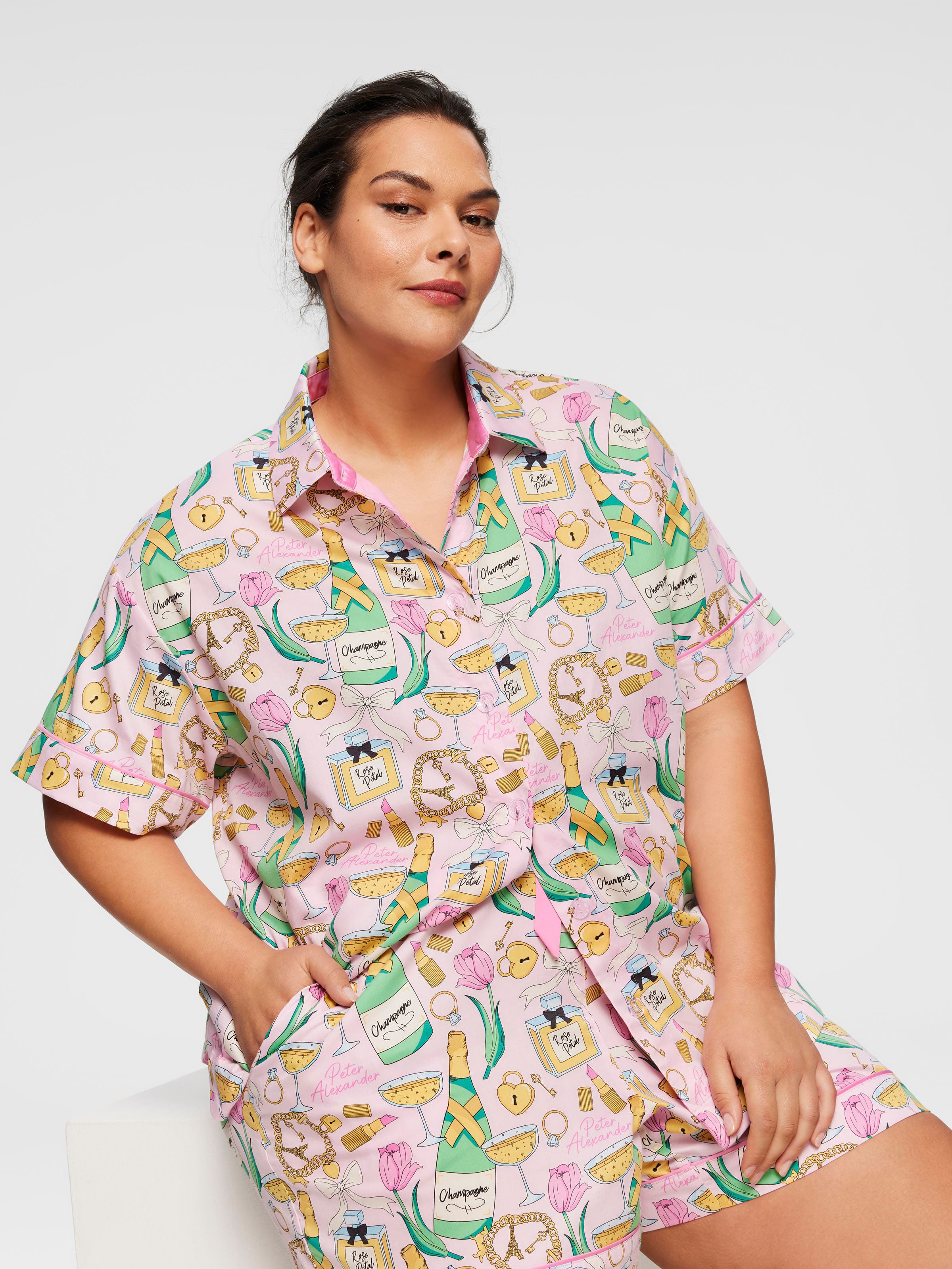 P.A. Plus Champagne Shortie Pj Set