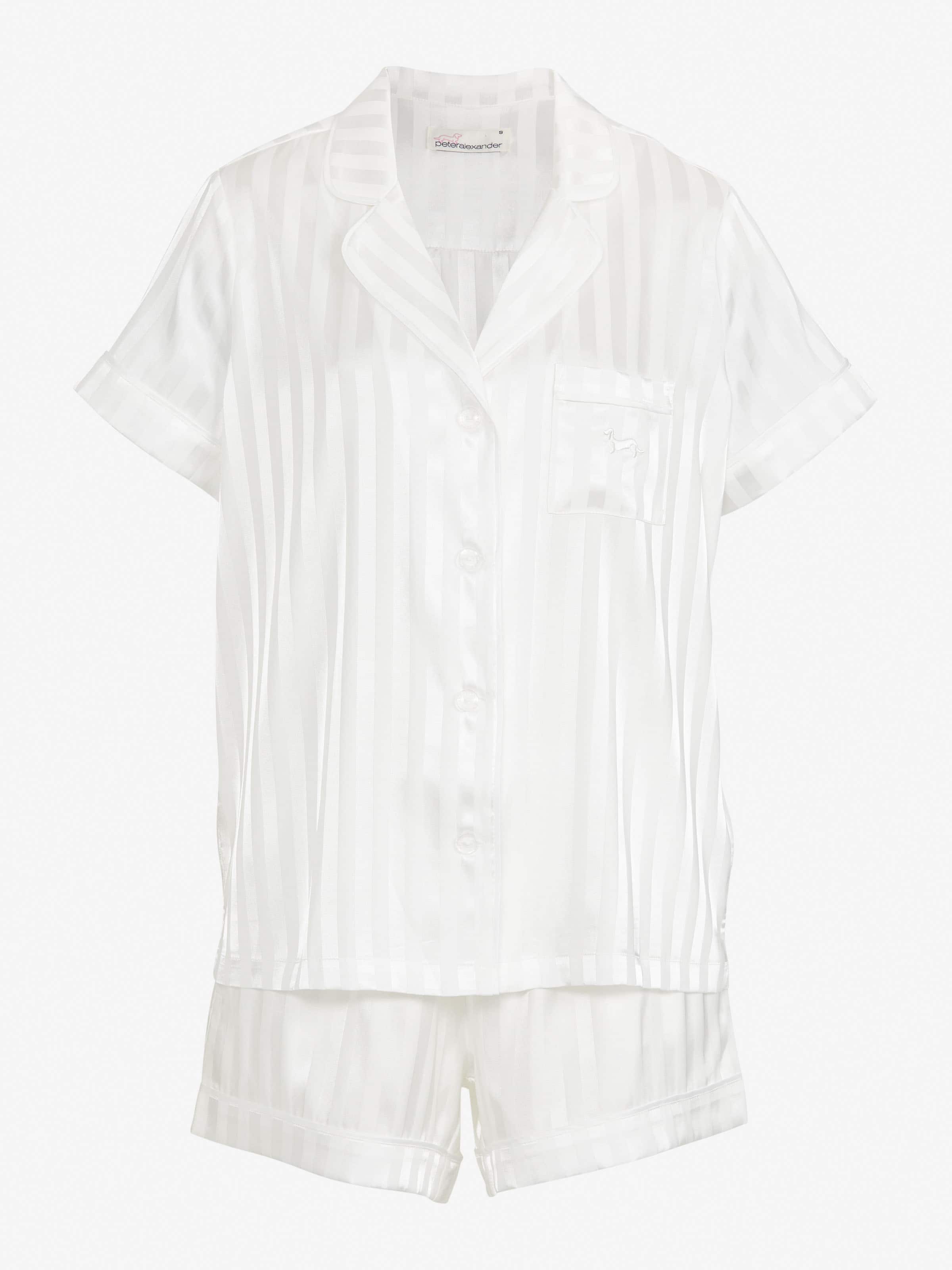 Image for White Stripe Chic Satin Pj Set from Peter Alexander