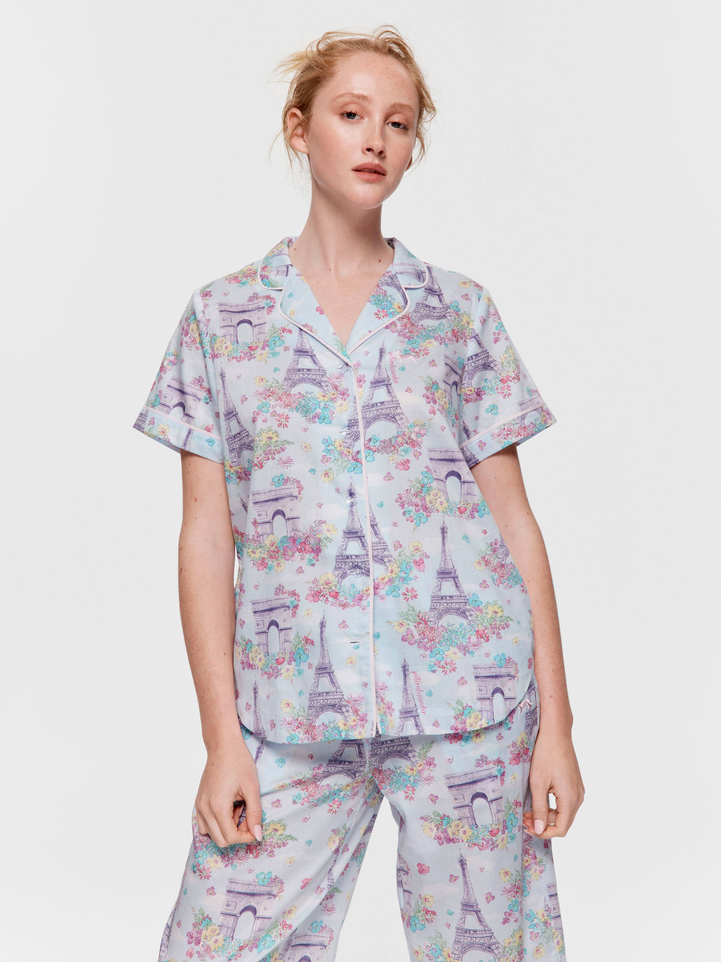 Paris Watercolour 100% Soft Cotton Short Sleeve Shirt