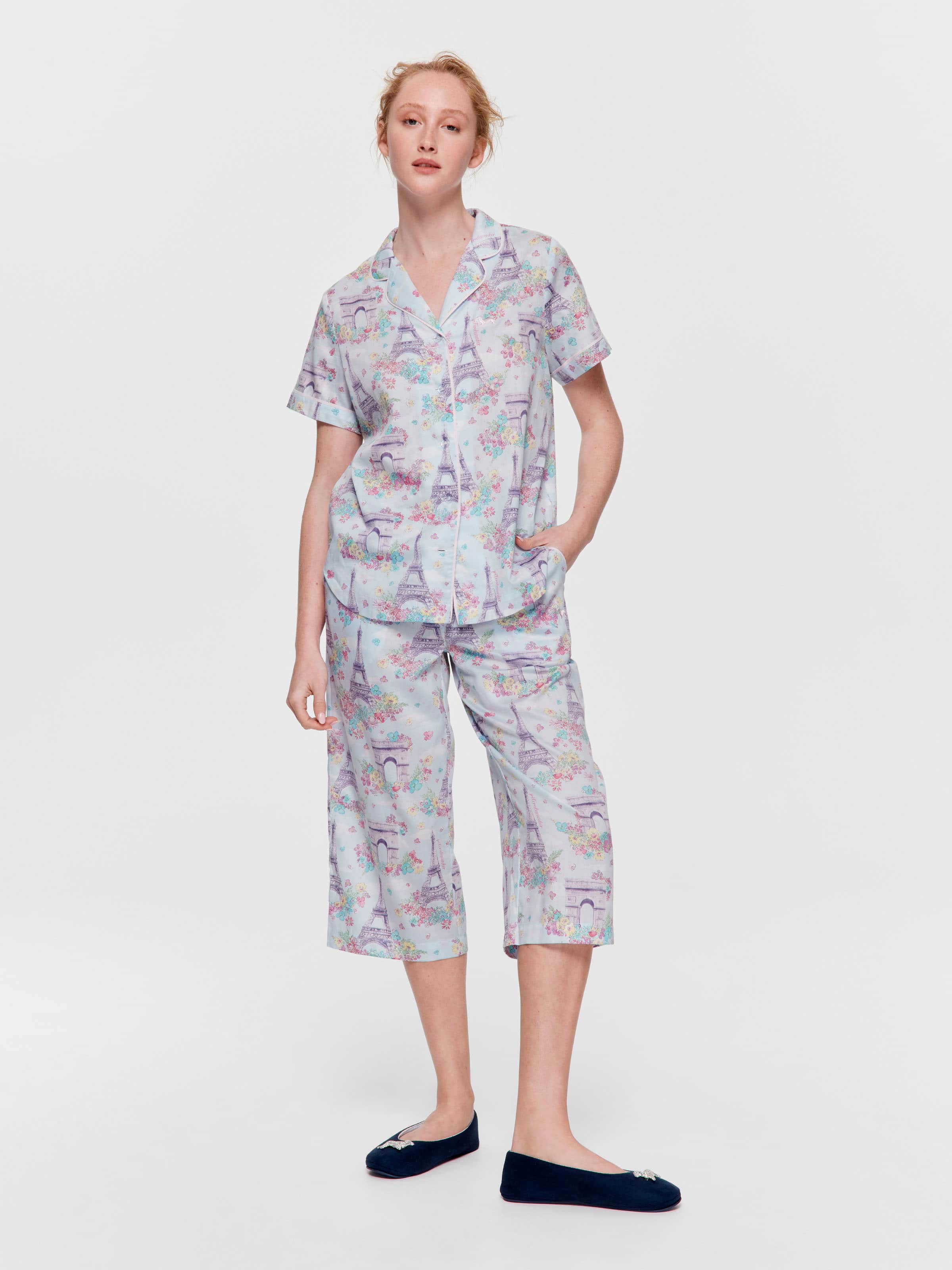 Paris Watercolour 100% Soft Cotton Short Sleeve Shirt