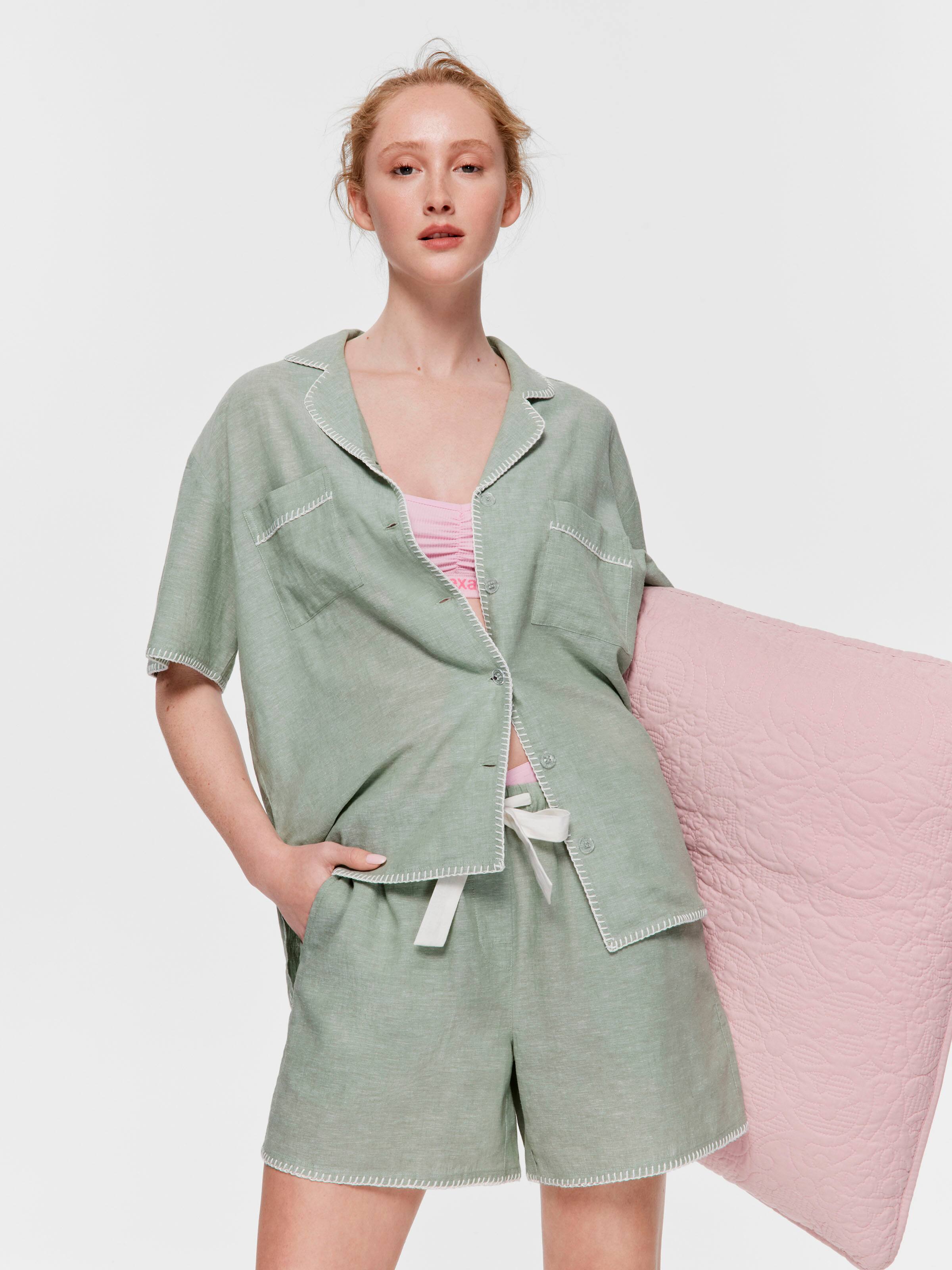 Sage Linen Shortie Pj Set