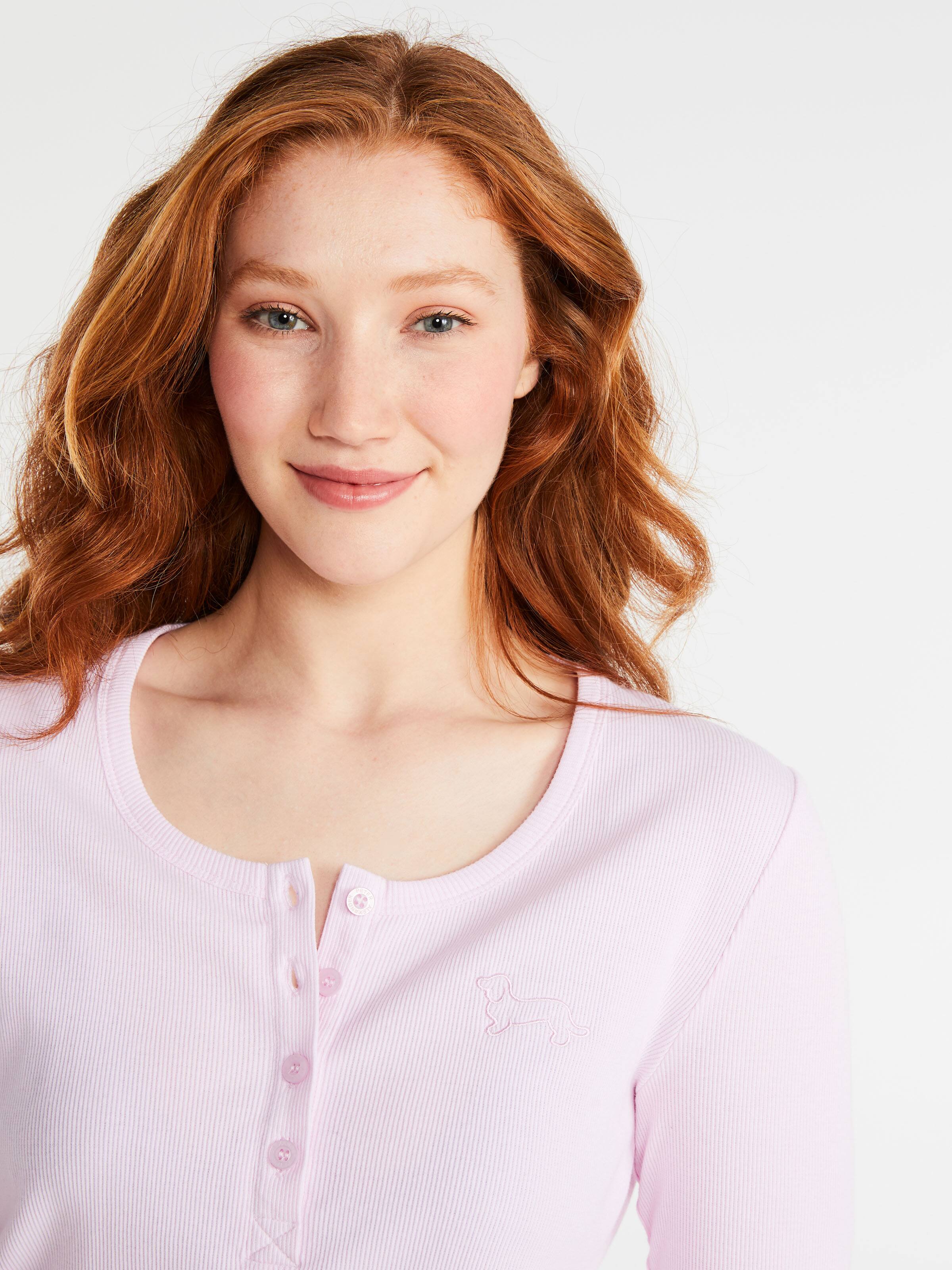 P.A. Classic Long Sleeve Ribbed Henley