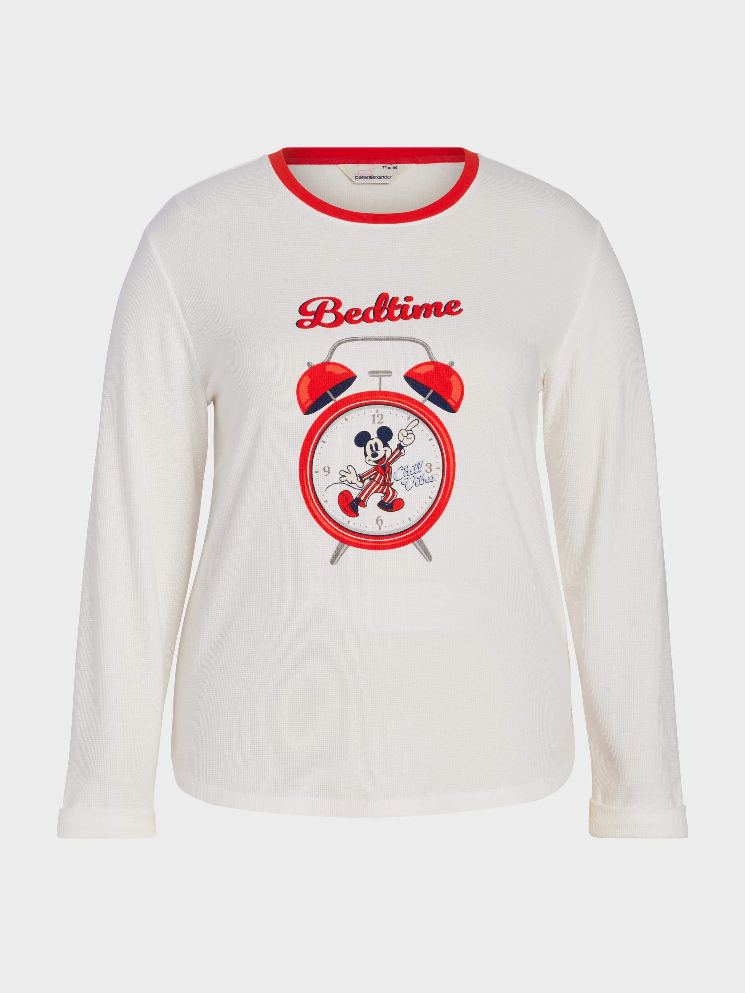Image for P.A. Plus Wake Up Mickey Mouse Waffle Long Sleeve Top from Peter Alexander