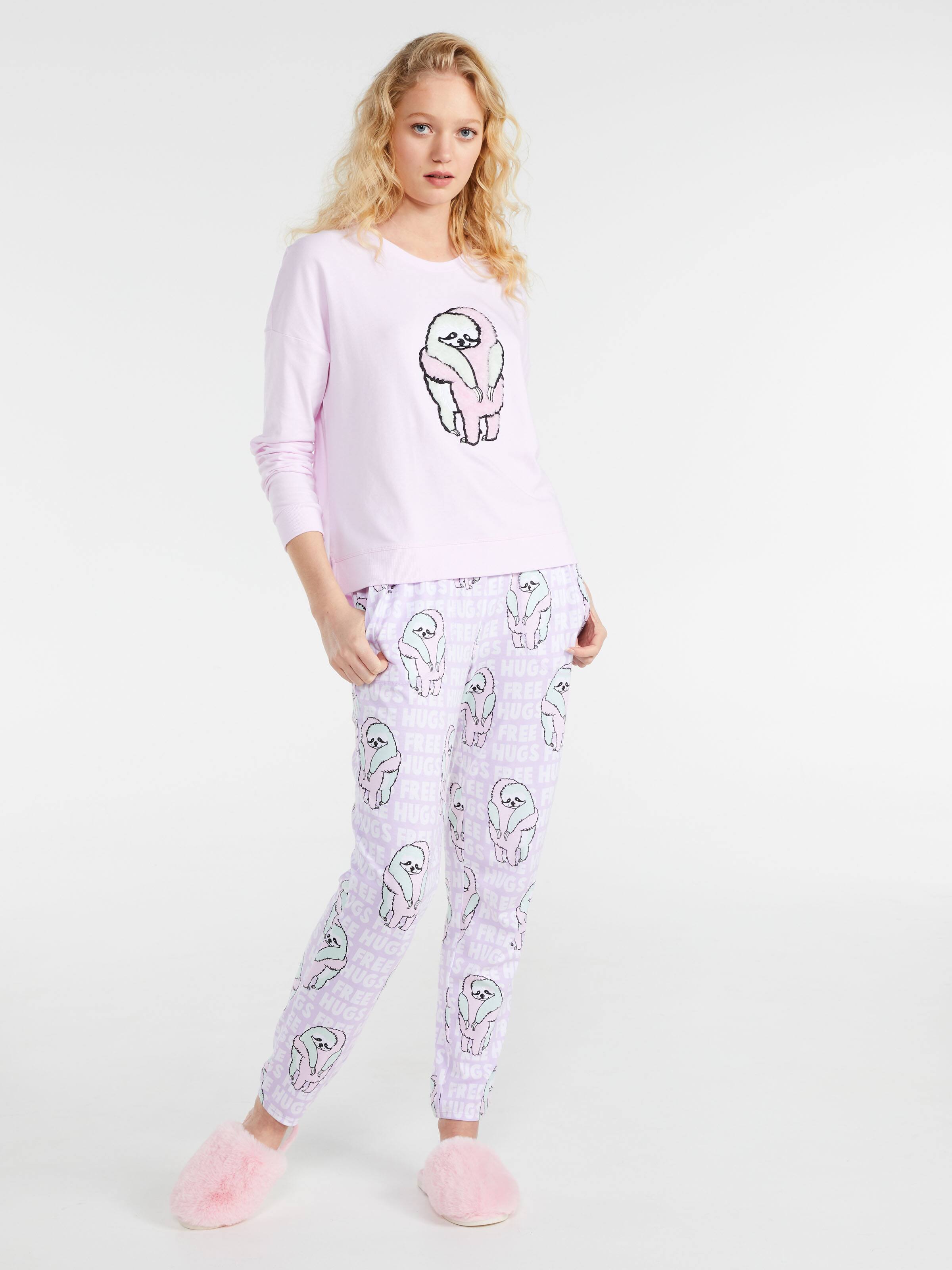 Hugging Sloth Long Sleeve Top