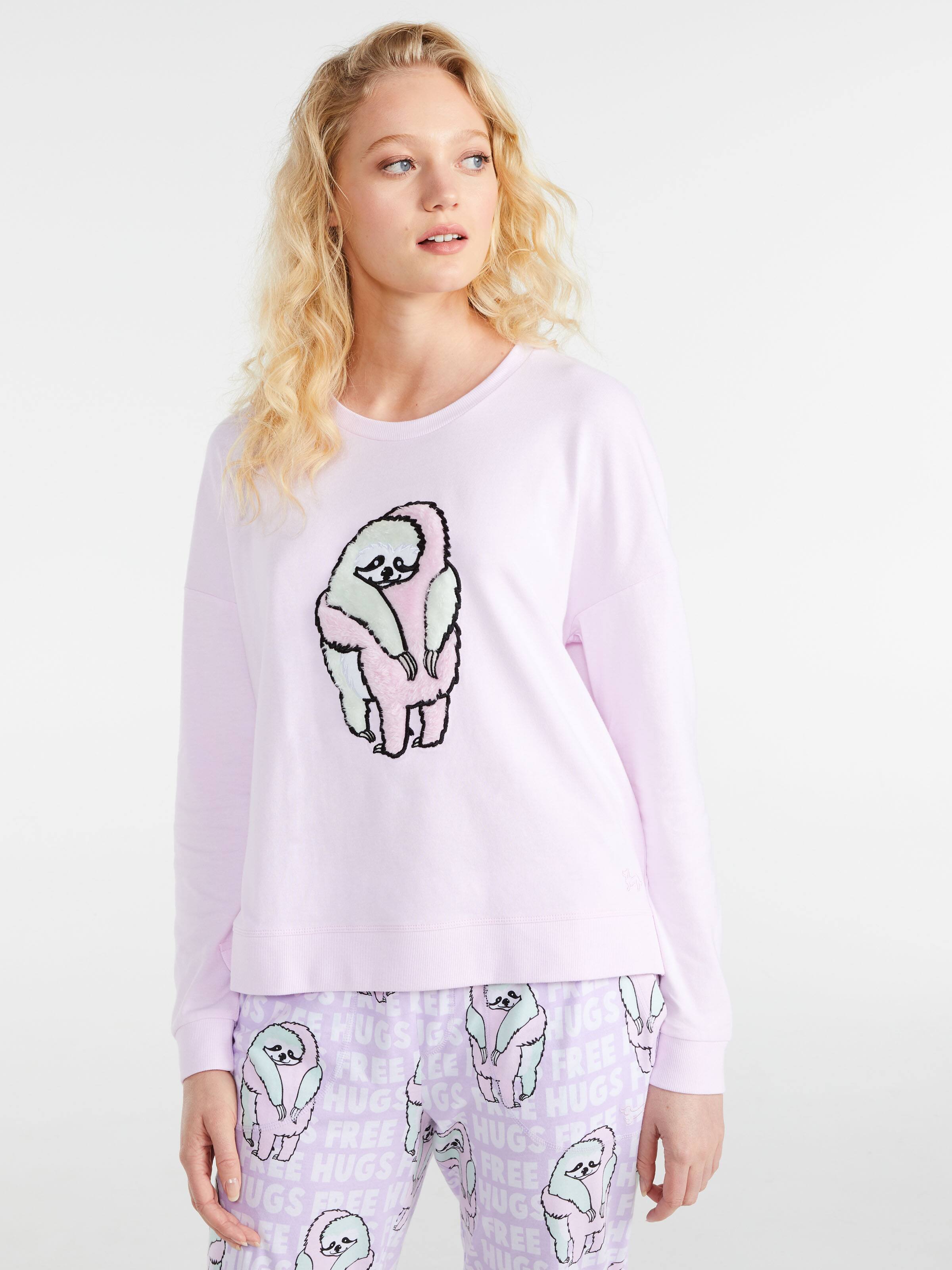 Hugging Sloth Long Sleeve Top
