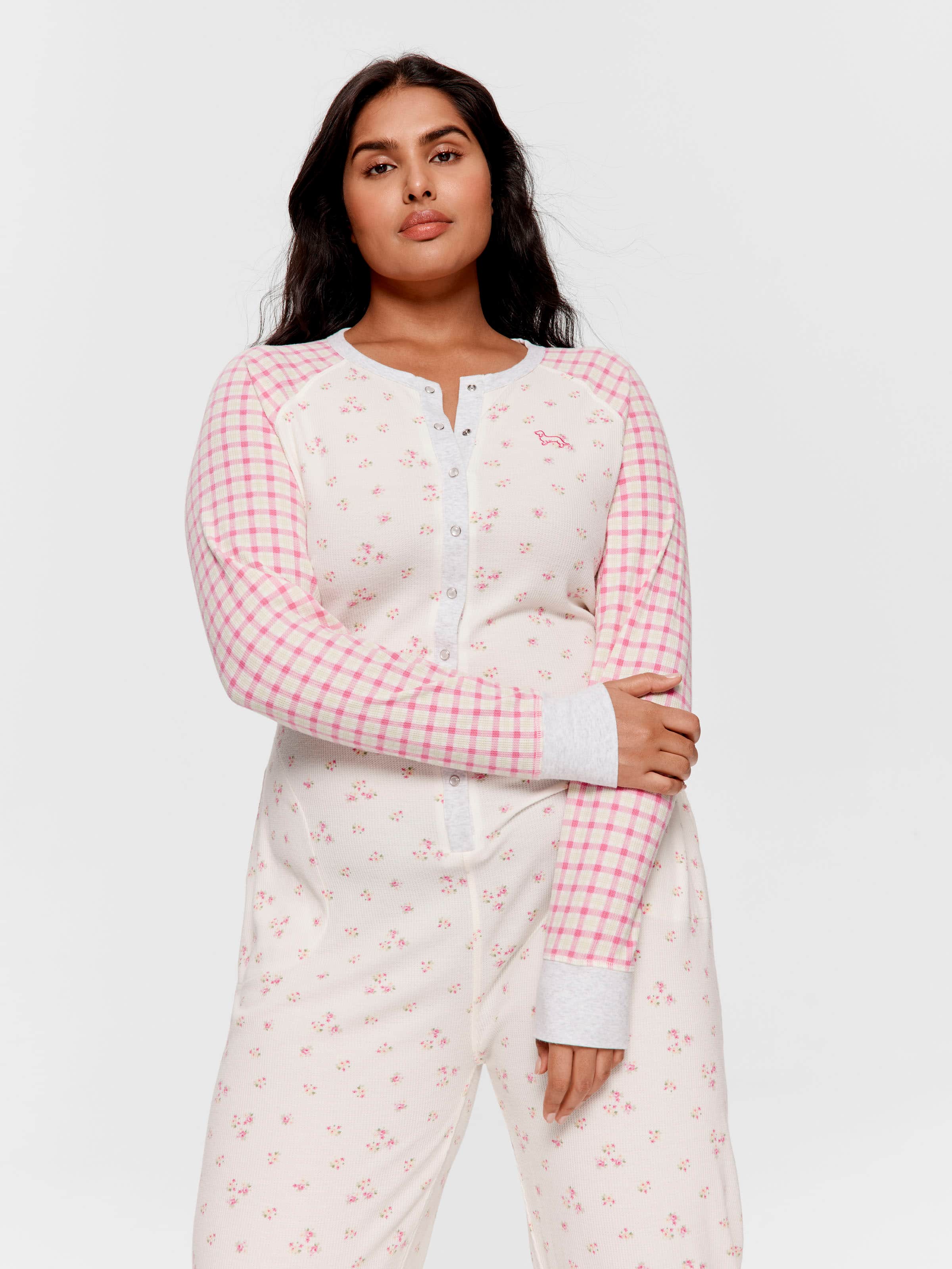 Image for P.A. Plus Waffle Contrast Print Onesie from Peter Alexander