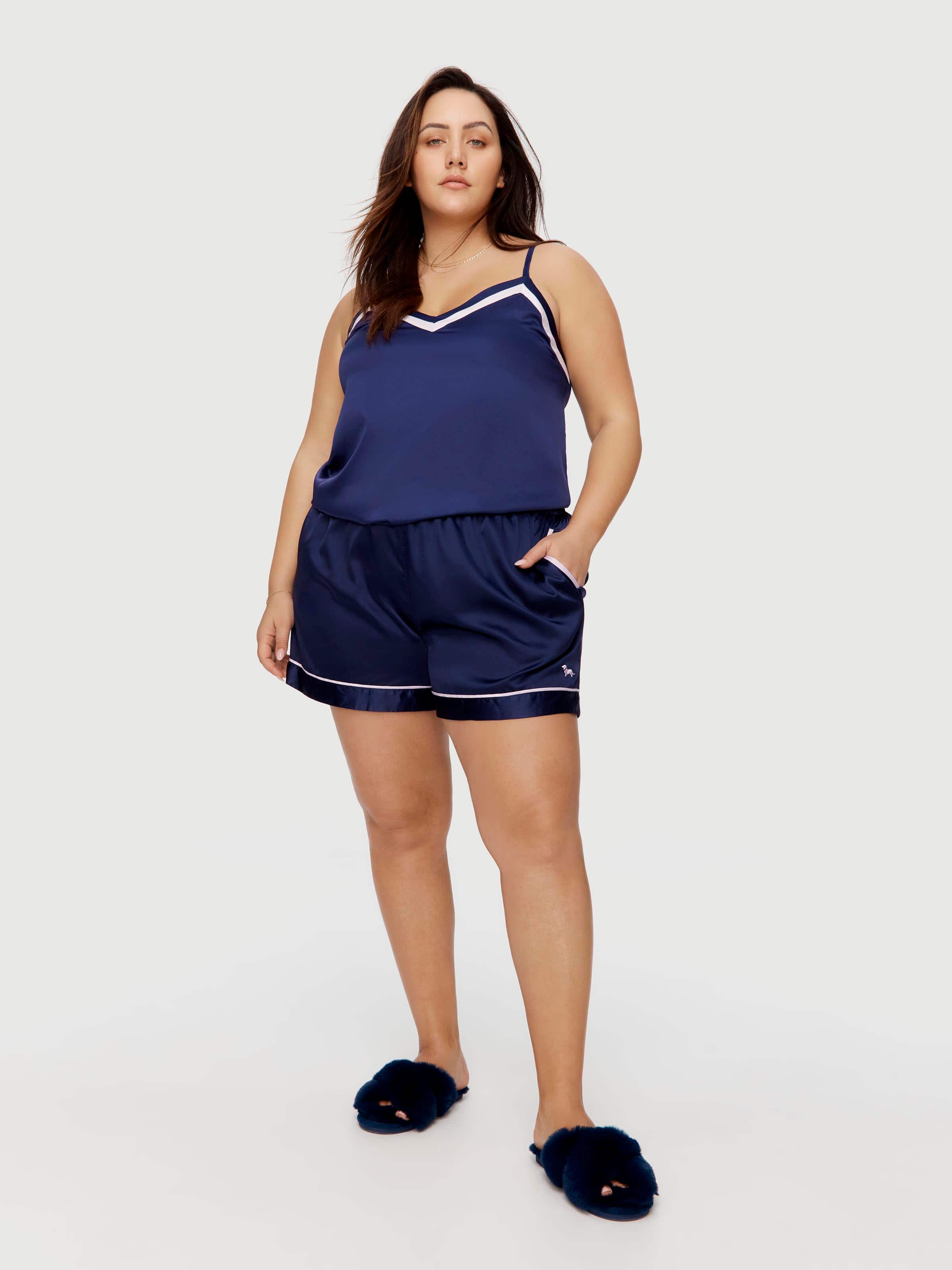 P.A. Plus Navy Tux Luxe Satin Cami