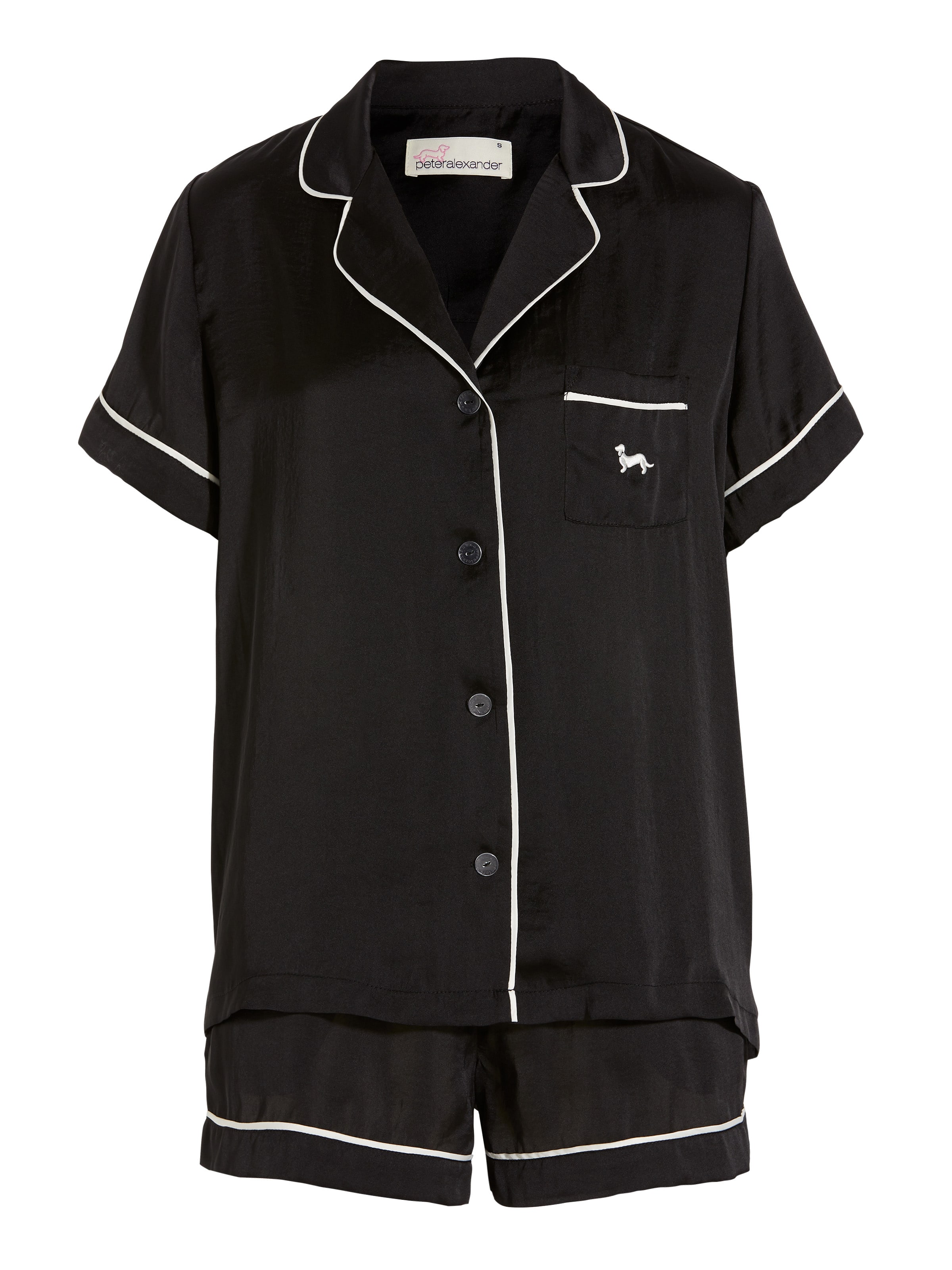 Image for Black Chic Satin Pj Set from Peter Alexander